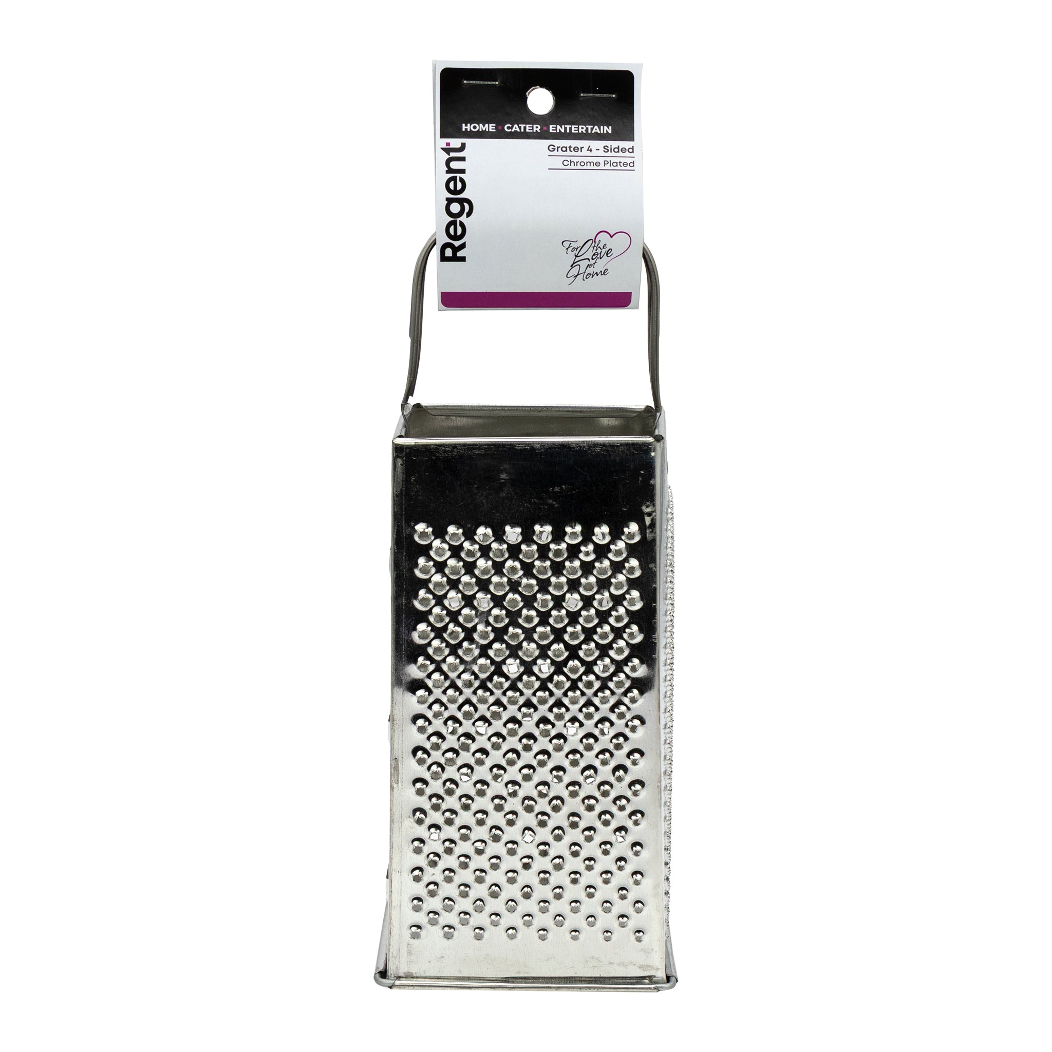 REGENT KITCHEN GRATER 4-SIDED CHROME PLATED, 210MM