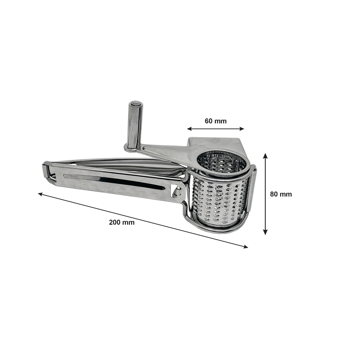 REGENT KITCHEN ROTARY CHEESE GRATER STAINLESS STEEL, 200MM