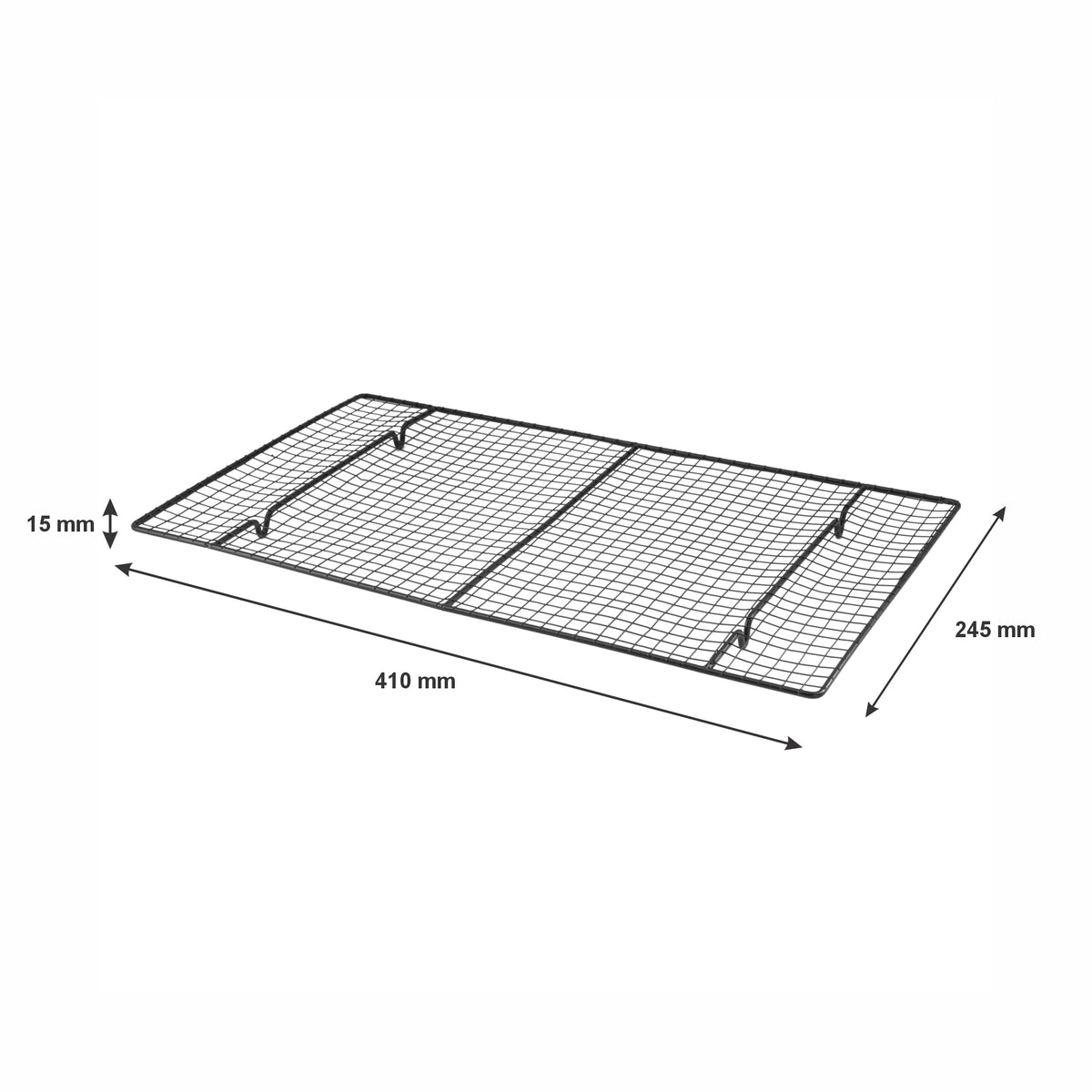 REGENT BAKEWARE RECT. COOLING RACK BLACK, 410X245X15MM