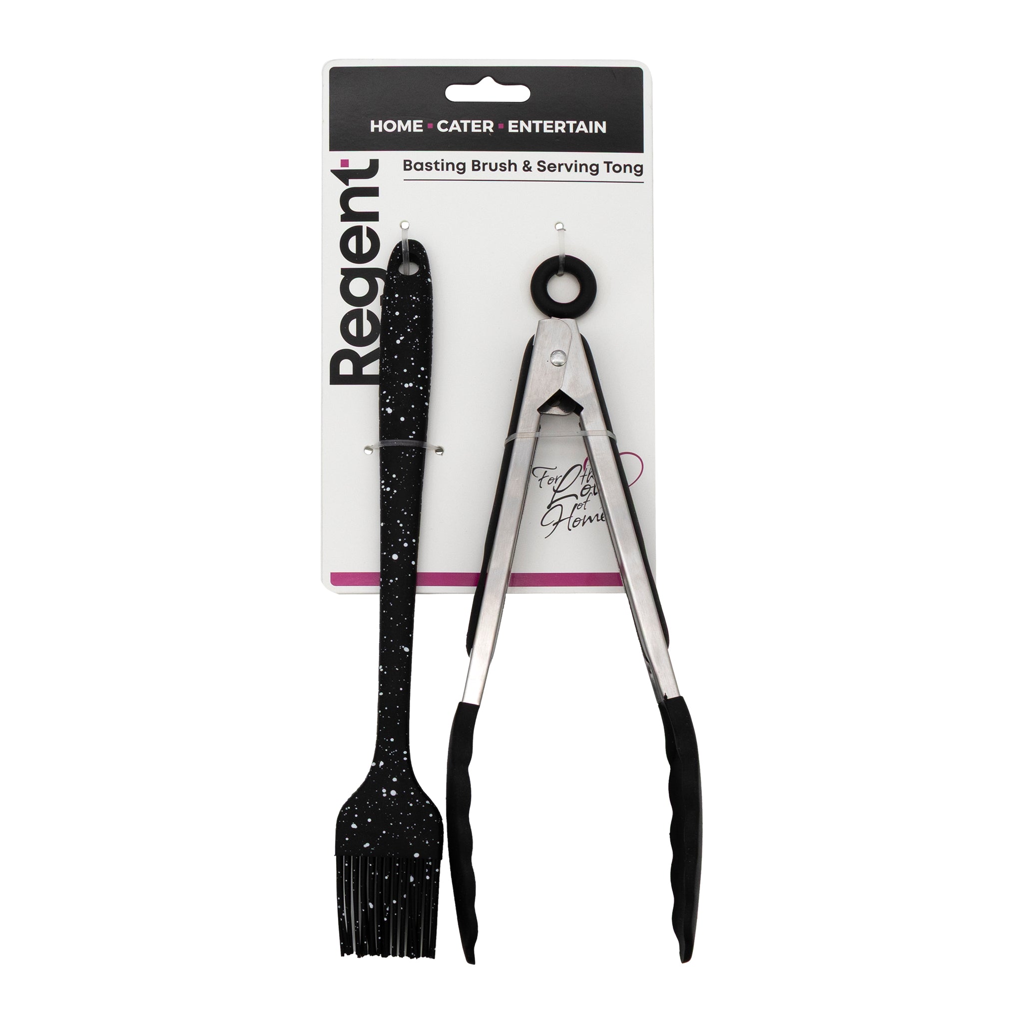 REGENT KITCHEN BASTING BRUSH AND TONG NYLON & STAINLESS STEEL 2PCS SET