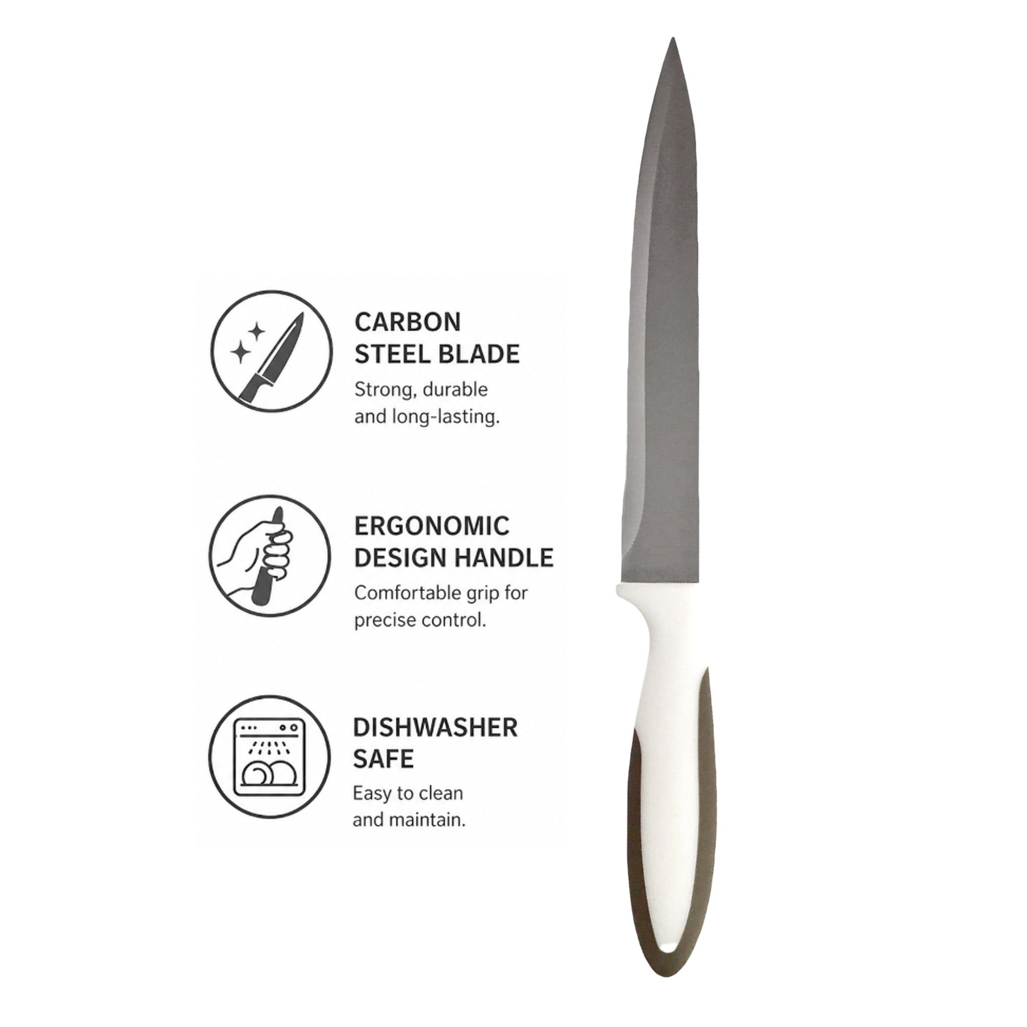 REGENT KITCHEN PREMIUM CHEF KNIFE WITH GREY AND WHITE HANDLE, 320MM