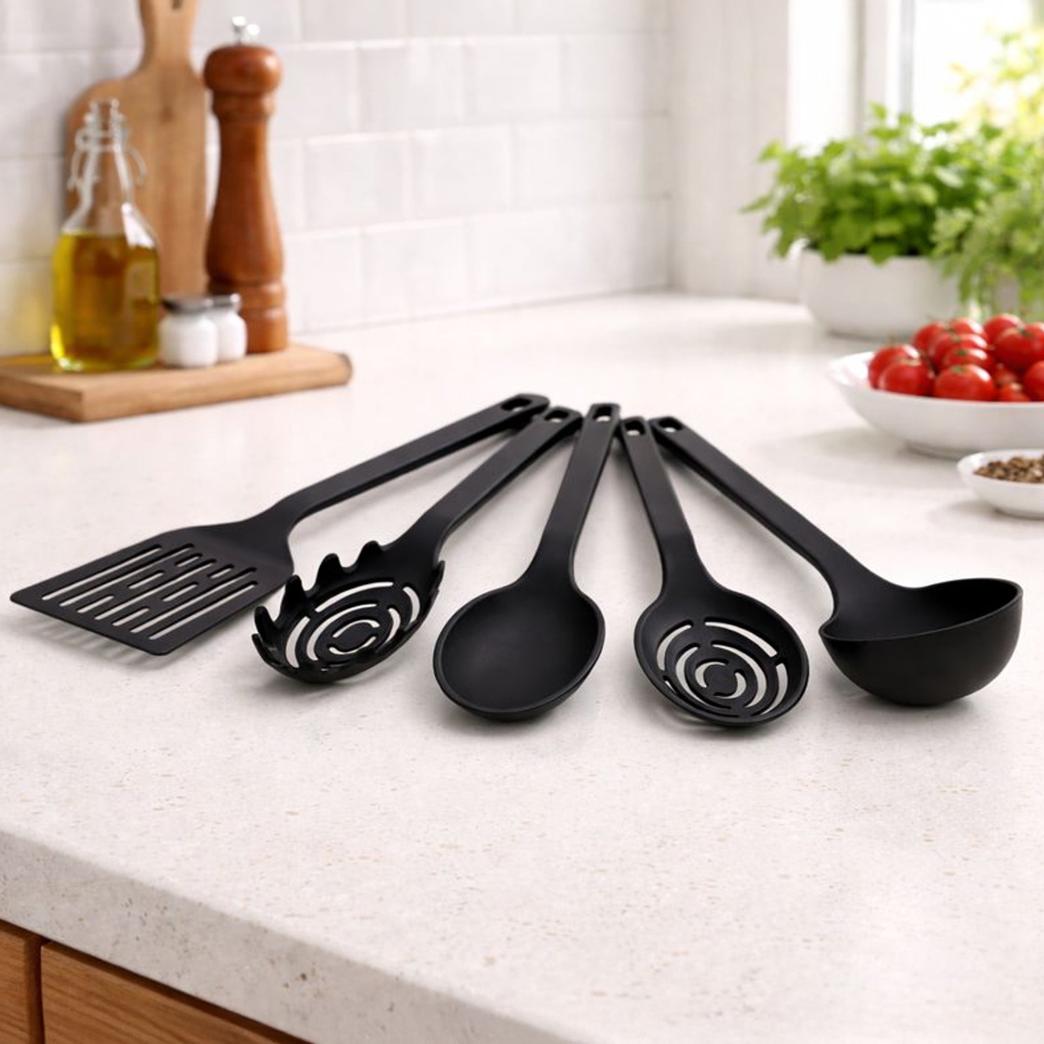 REGENT PREMIUM KITCHEN TOOLS BLACK NYLON 5PCS SET, 355MM