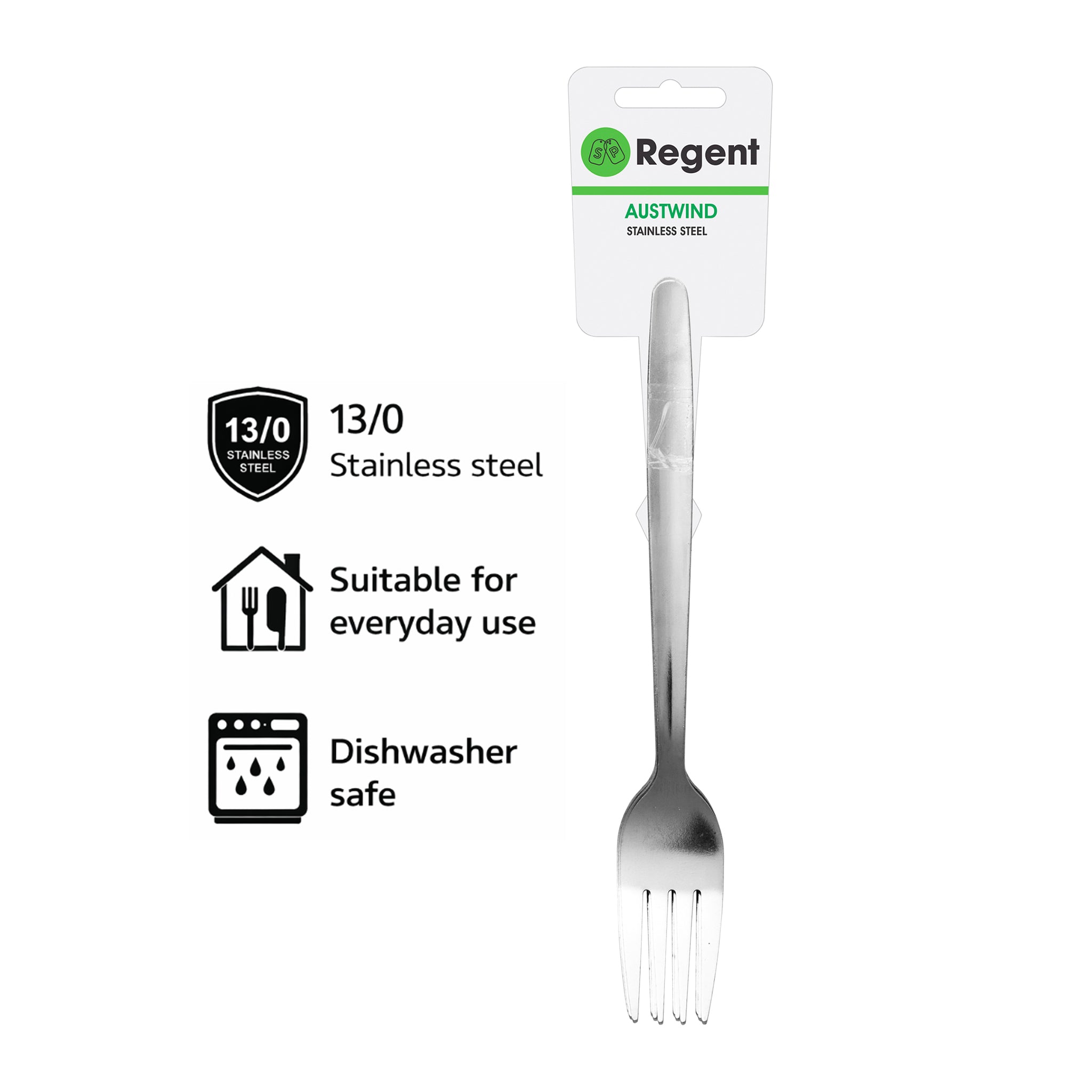 REGENT CUTLERY AUSTWIND (ELOFF) TABLE FORK ST STEEL, 4PK
