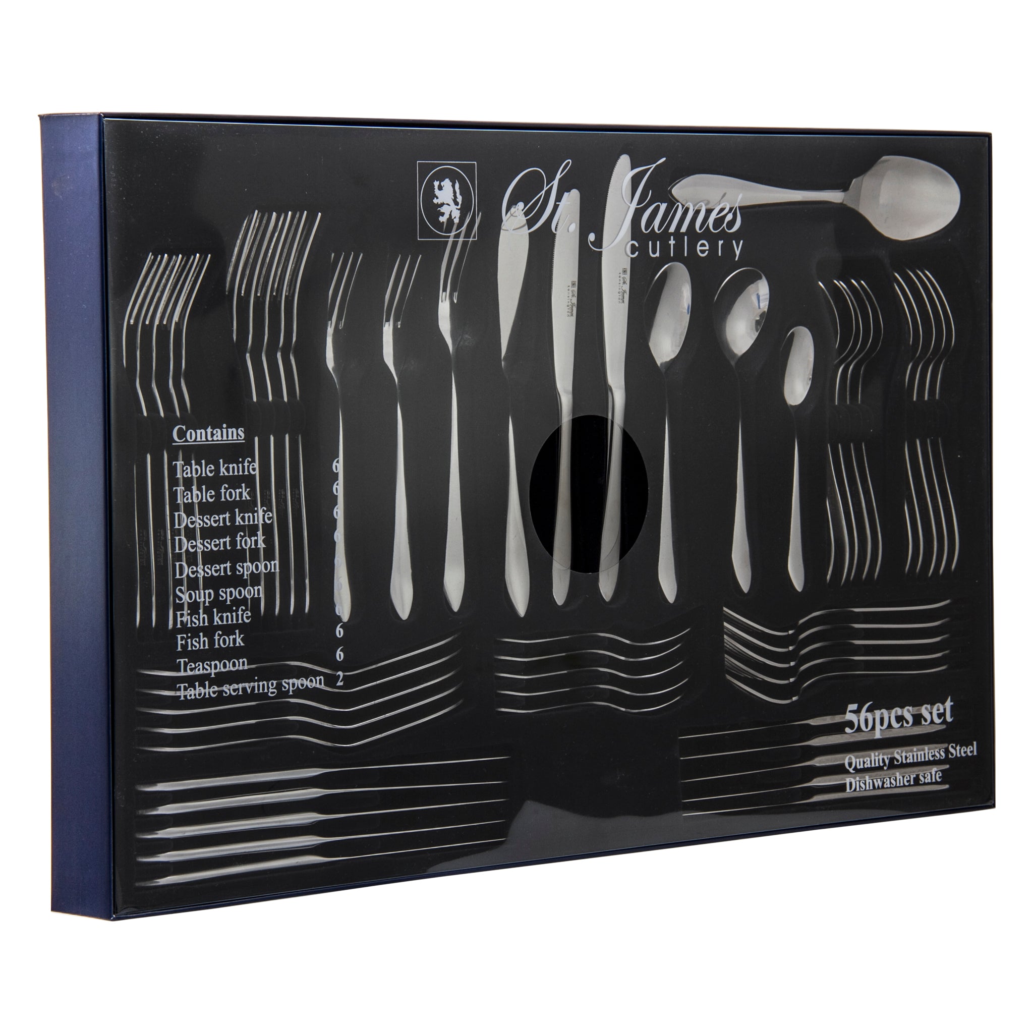 ST. JAMES CUTLERY KENSINGTON GIFT BOX 56 PIECE SET