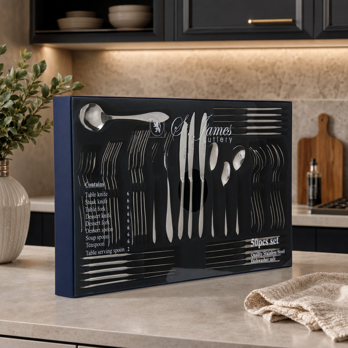 ST. JAMES CUTLERY KENSINGTON GIFT BOX 50PK SET