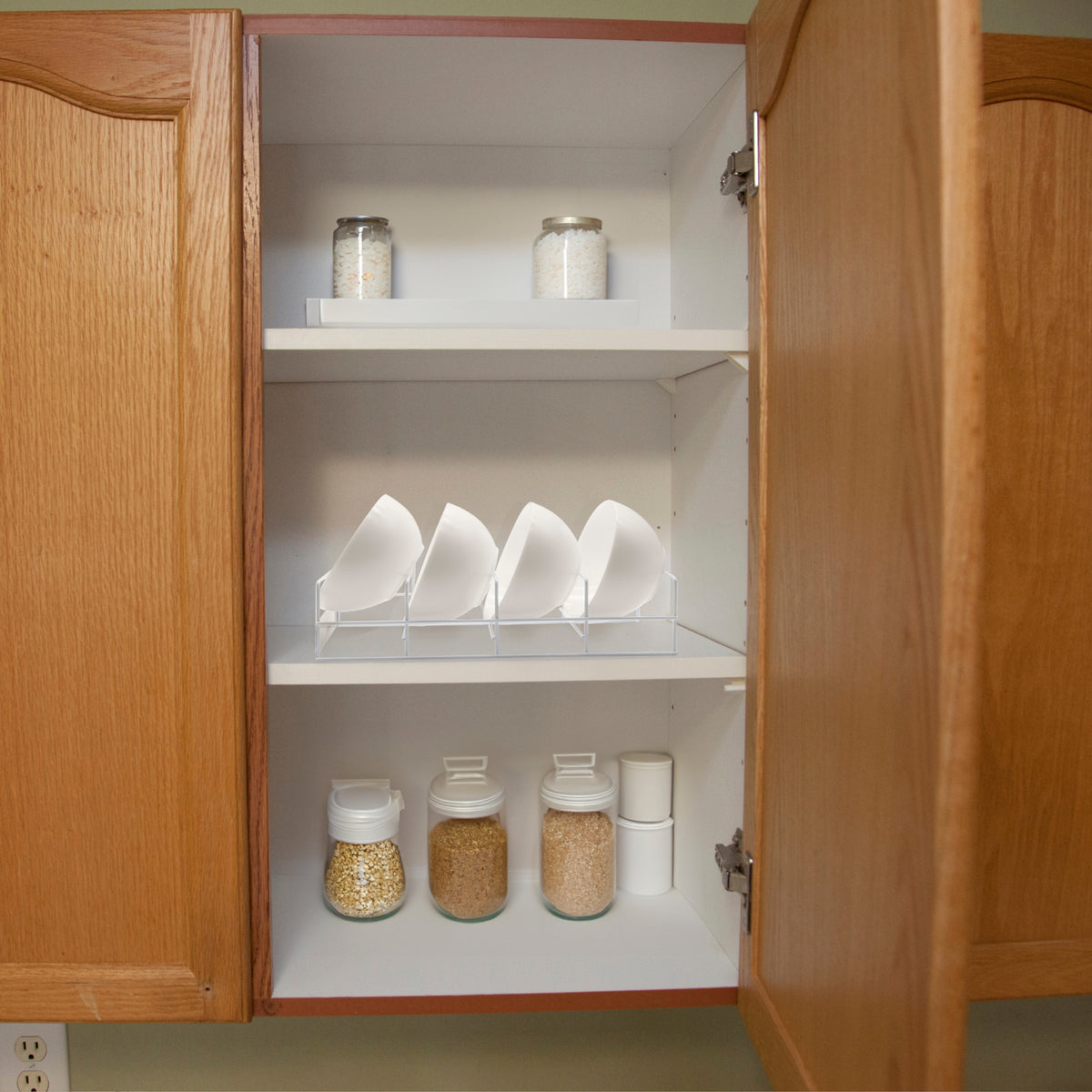 REGENT 4 SLOT BOWL STORAGE RACK POWDER COATED WHITE, 380X150MM