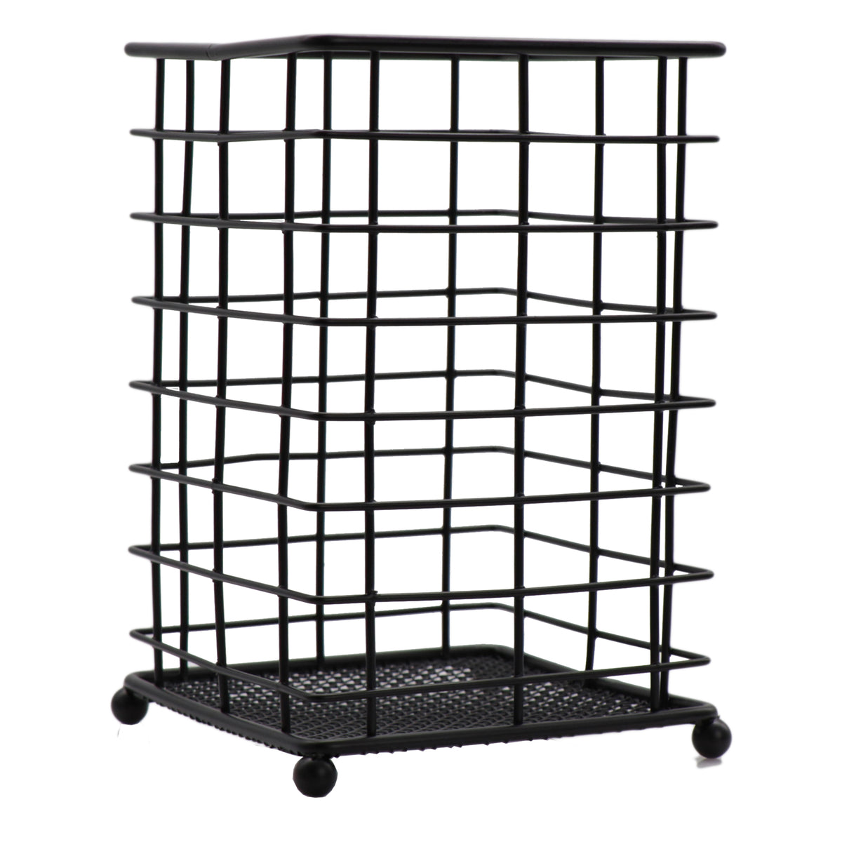 REGENT KITCHEN WIRE UTENSIL HOLDER POWDER COATED BLACK, 110X110MM