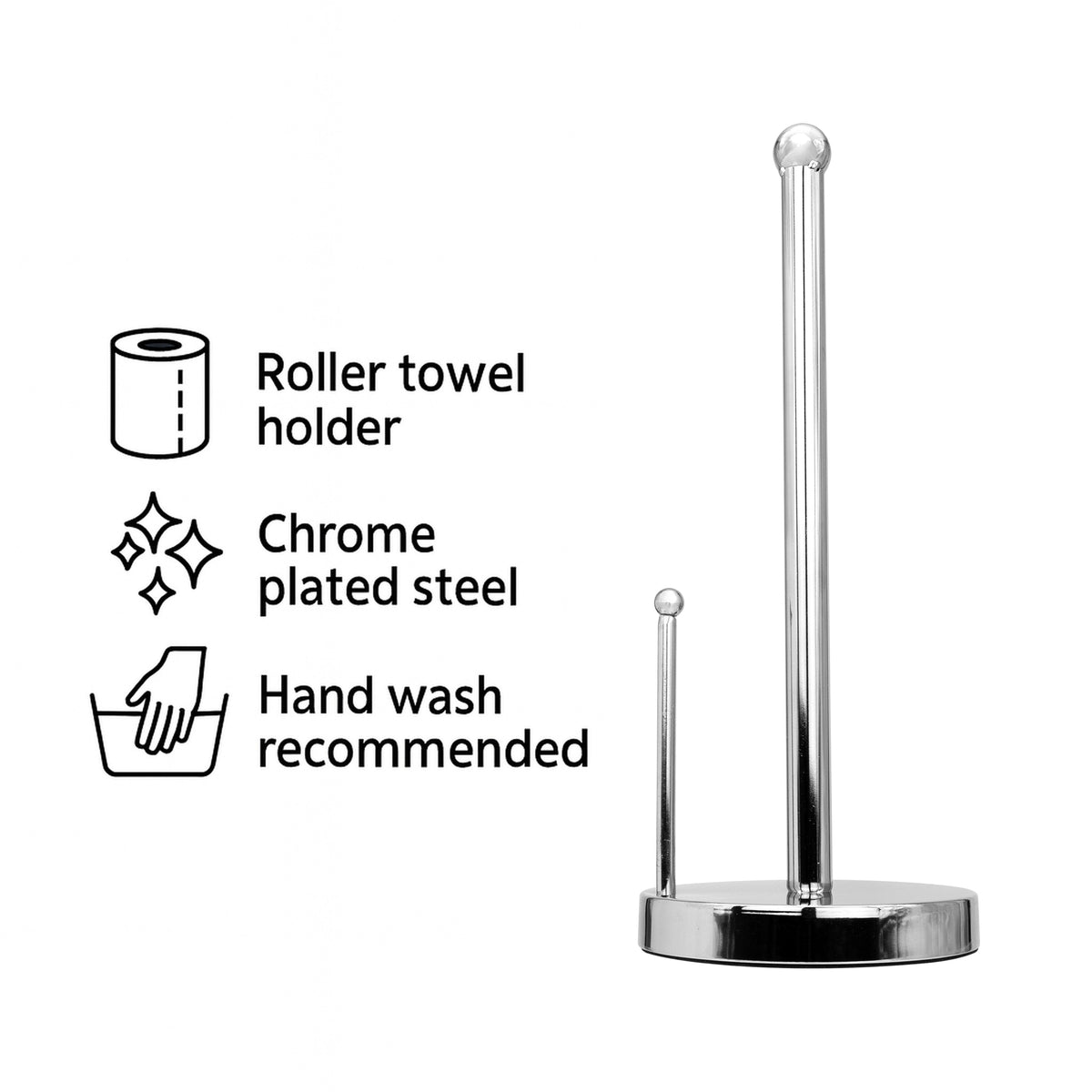 REGENT KITCHEN ROLLER TOWEL HOLDER CHROME PLATED