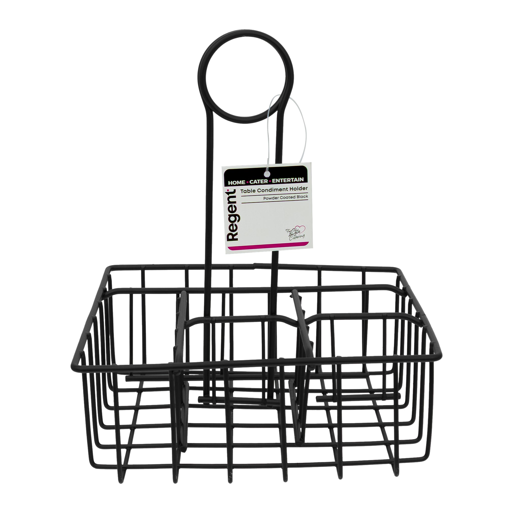 REGENT TABLE CONDIMENT HOLDER POWDER COATED BLACK
