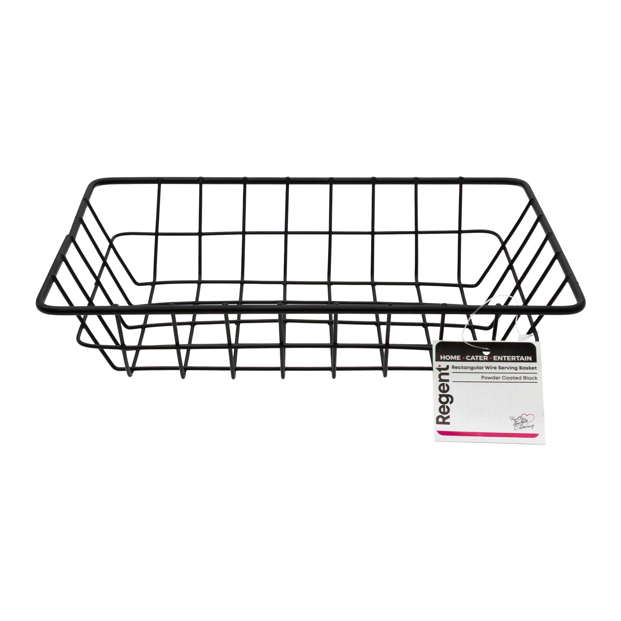 REGENT WIRE SERVING BASKET RECT. POWDER COATED BLACK, 230X160MM