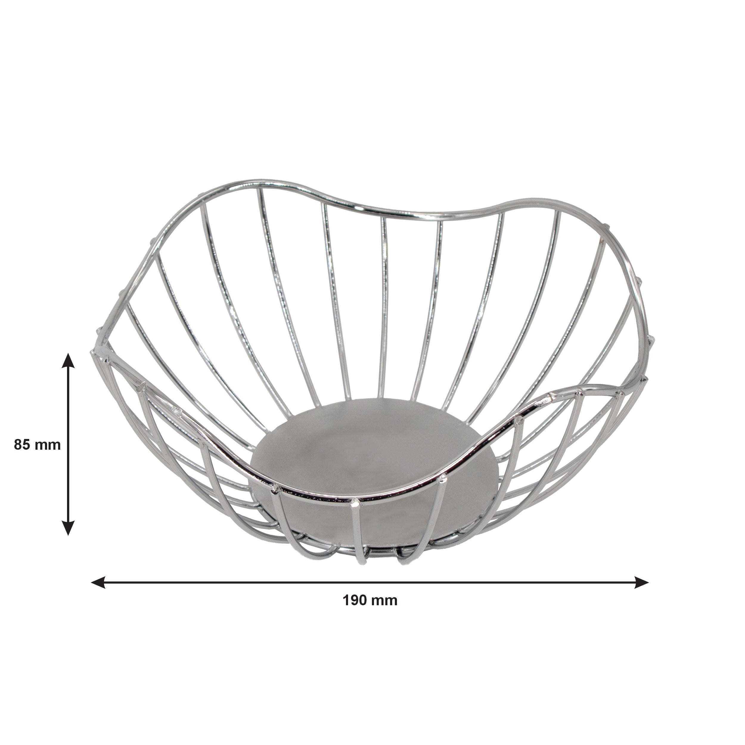 REGENT CHROME ROUND WIRE FREE-FORM BREAD/FRUIT BASKET SMALL, 190X190MM