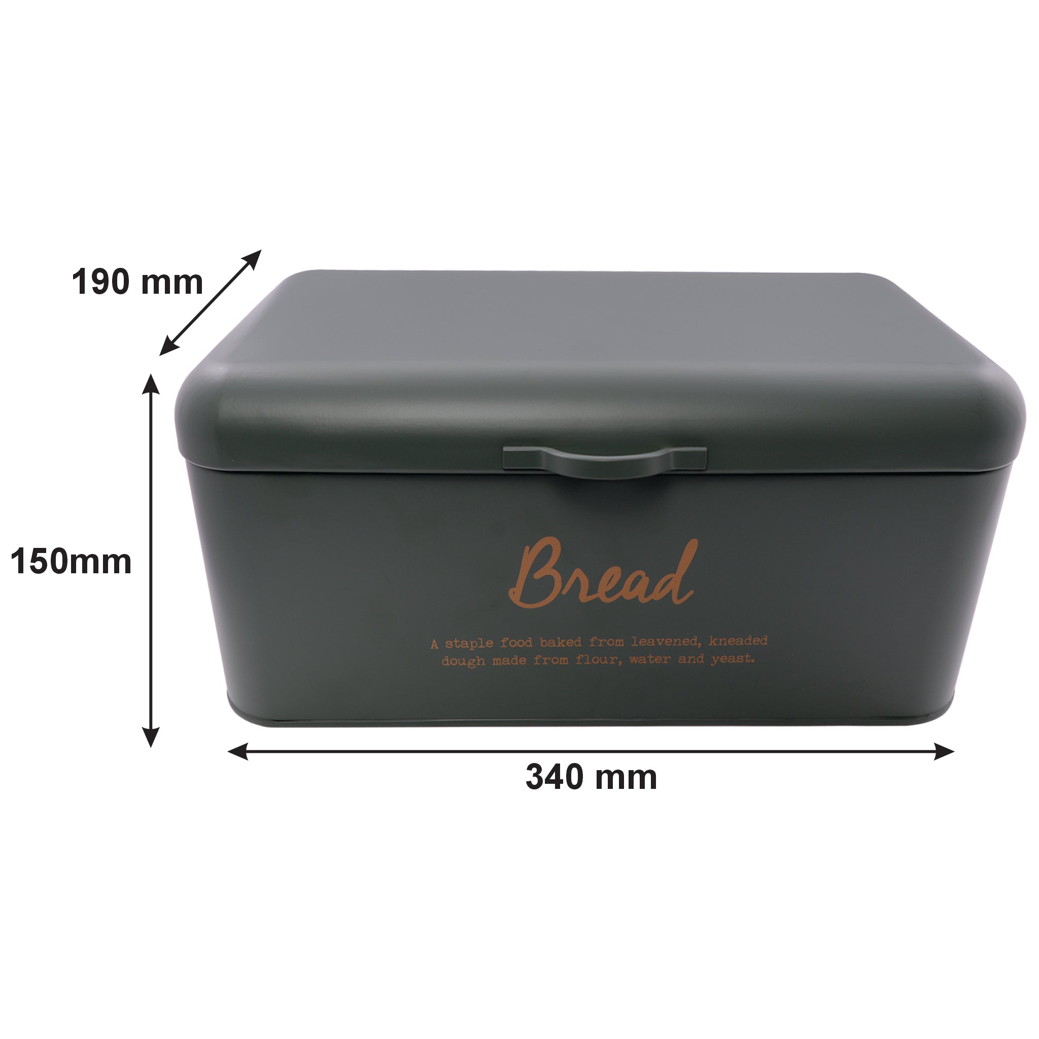 REGENT BREAD TIN GREEN WITH GOLD PRINT, 340X190MM