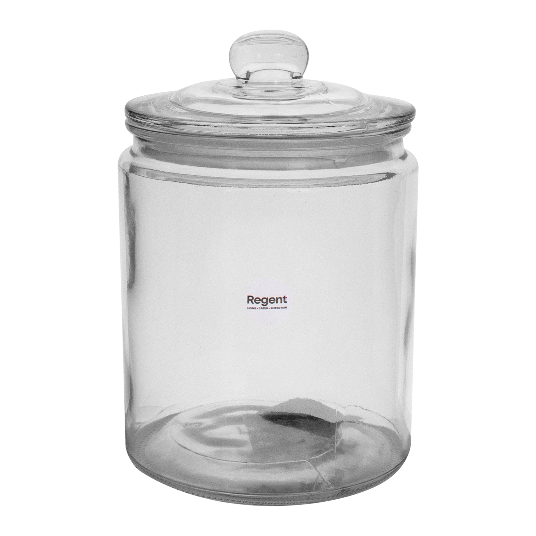REGENT ROUND GLASS JAR WITH GLASS LID, 2.1L