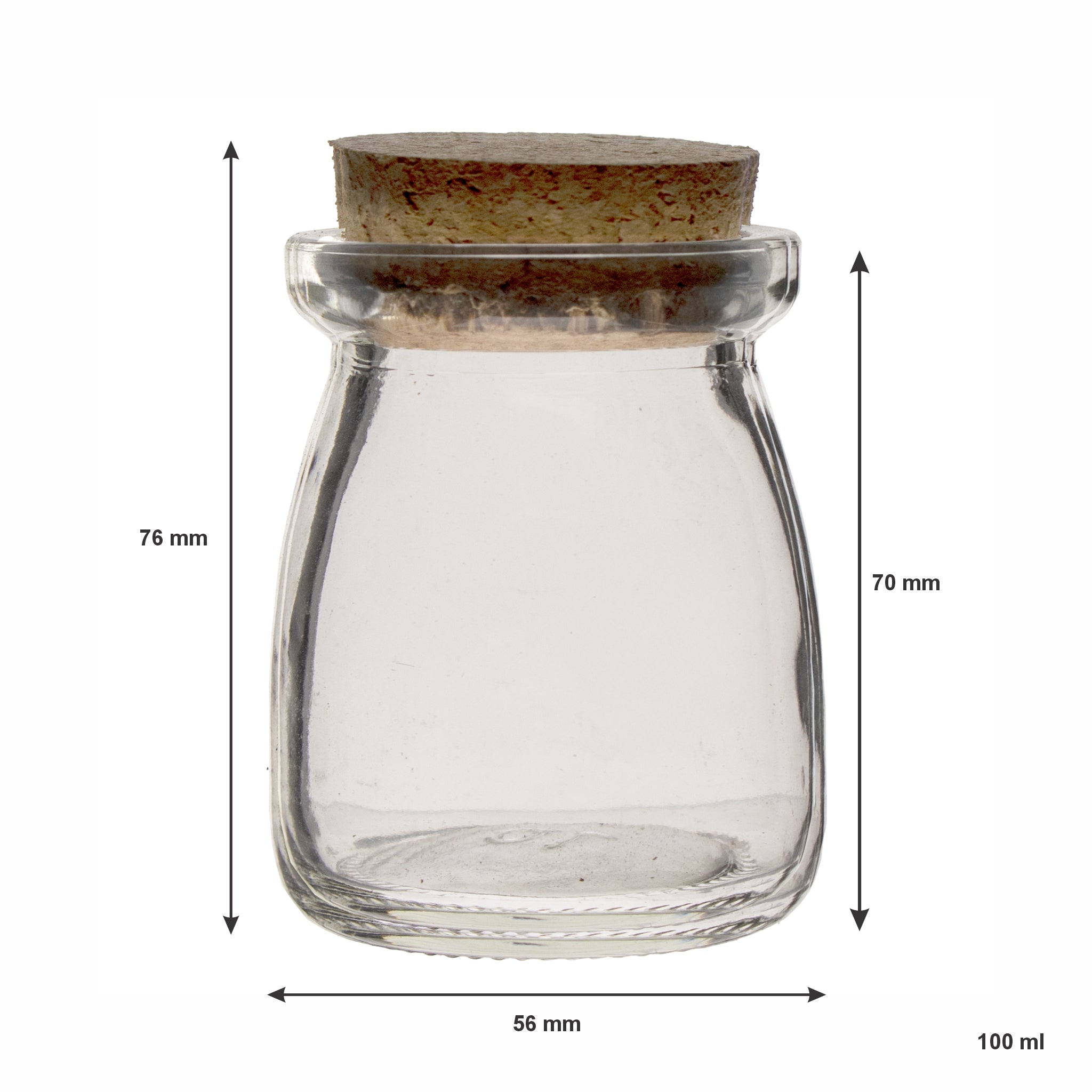 REGENT GLASS ROUND BOTTLES WITH CORK LIDS 6PK, 100ML