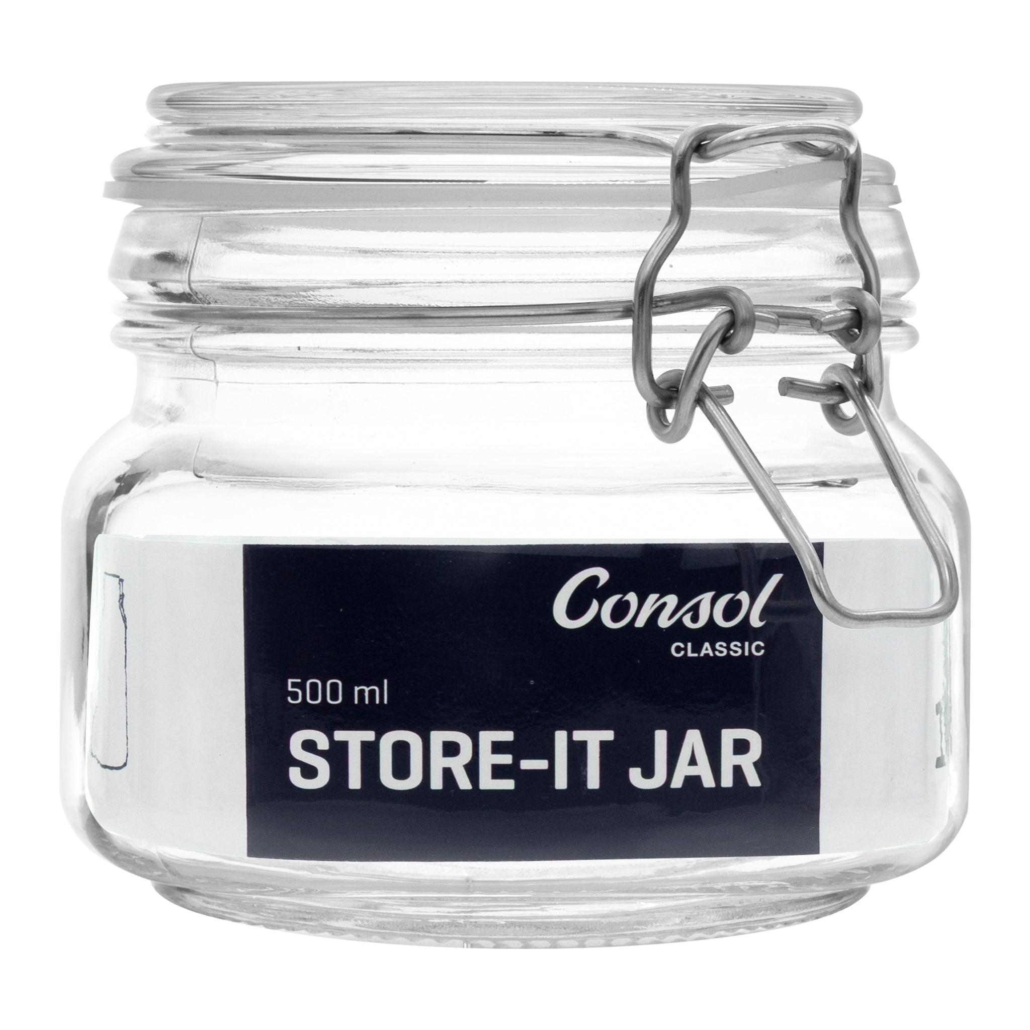 CONSOL STORE-IT JAR WITH CLIP TOP LID, 500ML