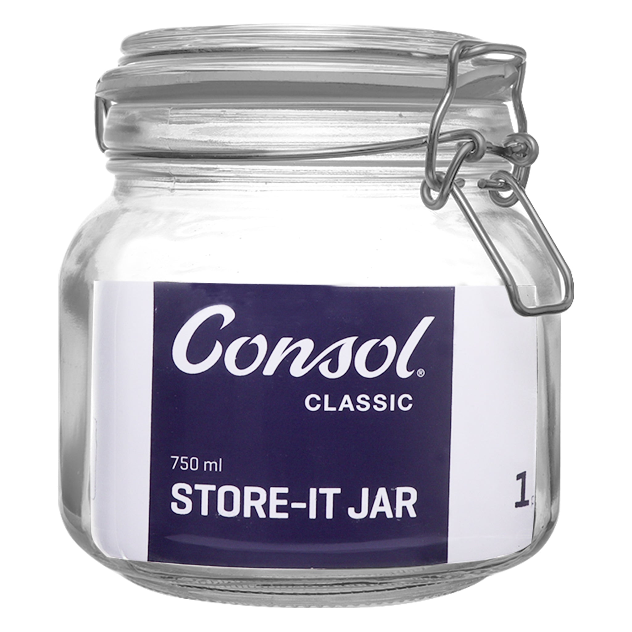 CONSOL STORE-IT JAR WITH CLIP TOP LID, 750ML