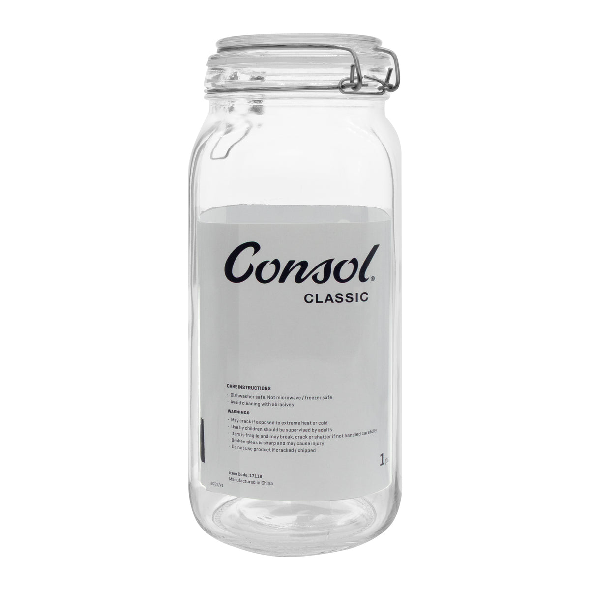 CONSOL STORE-IT JAR WITH CLIP TOP LID, 2L