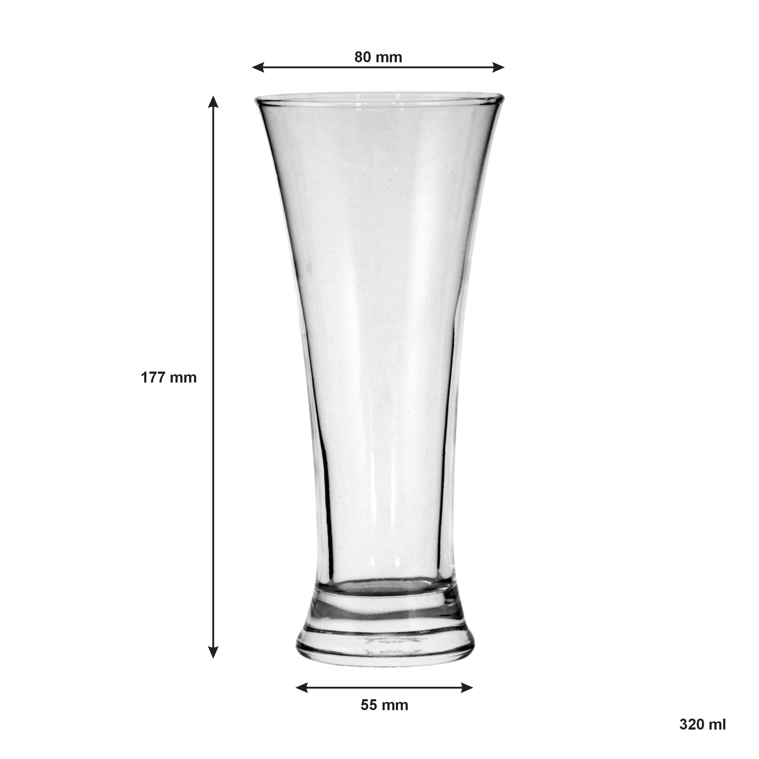 CONSOL BERLIN PILSNER GLASS 4PK, 320ML