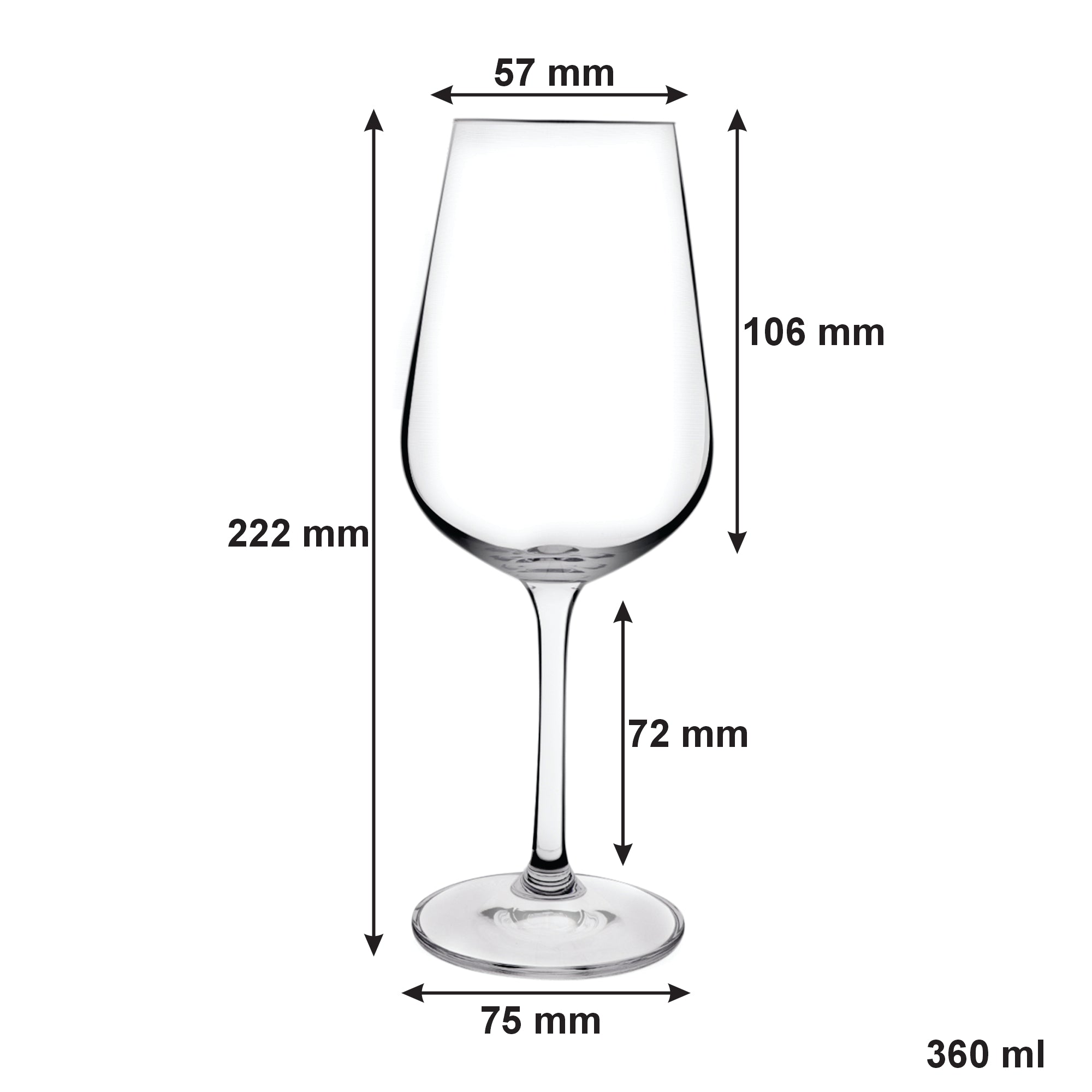 CONSOL SIGNATURE VIENNA CRYSTAL STEM WHITE WINE GLASS 4PK, 360ML