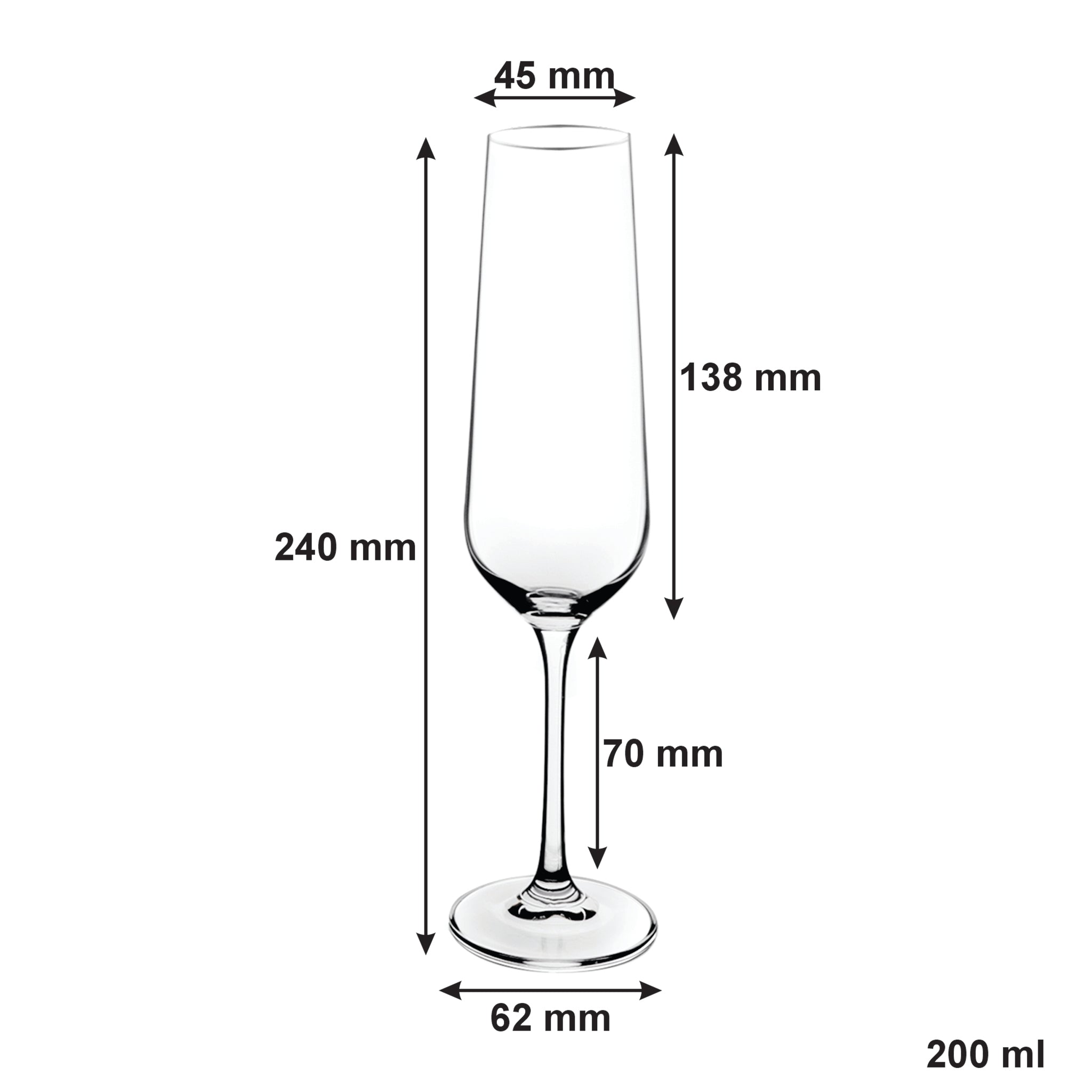 CONSOL SIGNATURE VIENNA STEM CRYSTAL CHAMPAGNE FLUTE 4PK, 200ML