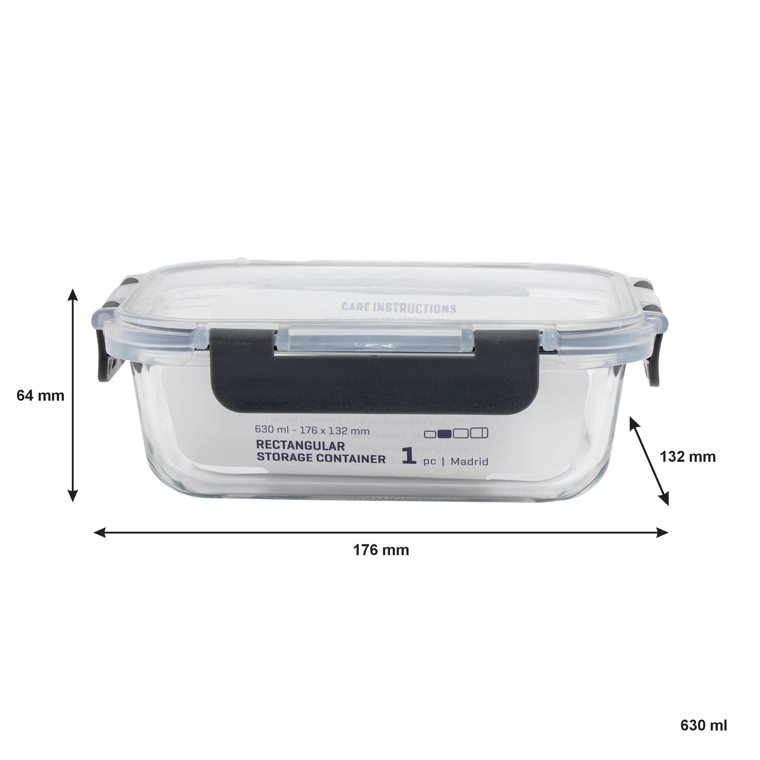 CONSOL MADRID STORAGE CONTAINERS WITH CLIP ON VENTED LIDS VALUE 3PK SET, 1L & 630ML & 370ML