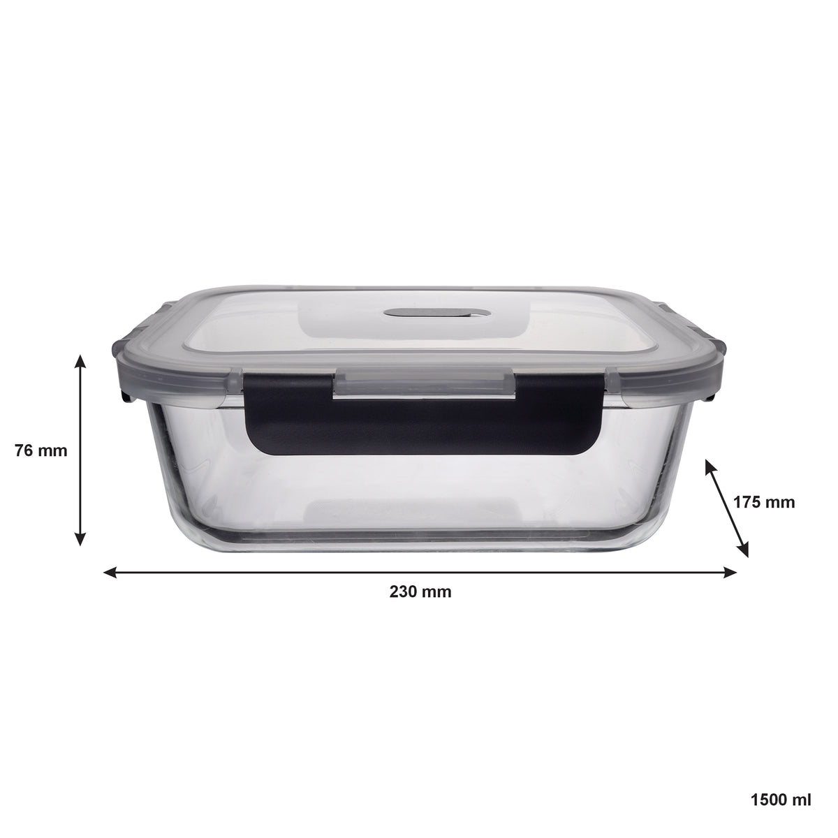 CONSOL MADRID RECT. STORAGE CONTAINER WITH CLIP ON VENTED LID, 1.5L