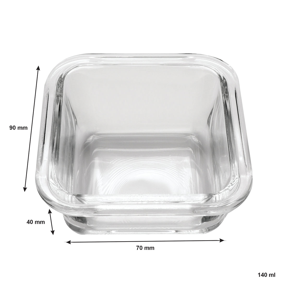 CONSOL SANTORINI 3 SQUARE GLASS BOWLS 140ML ON A BAMBOO SERVING BOARD 4PCS SET