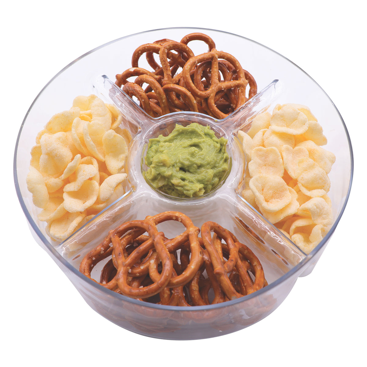 CONSOL GENOA GLASS SERVING BOWL WITH 5 SECTIONS, 250MM DIA