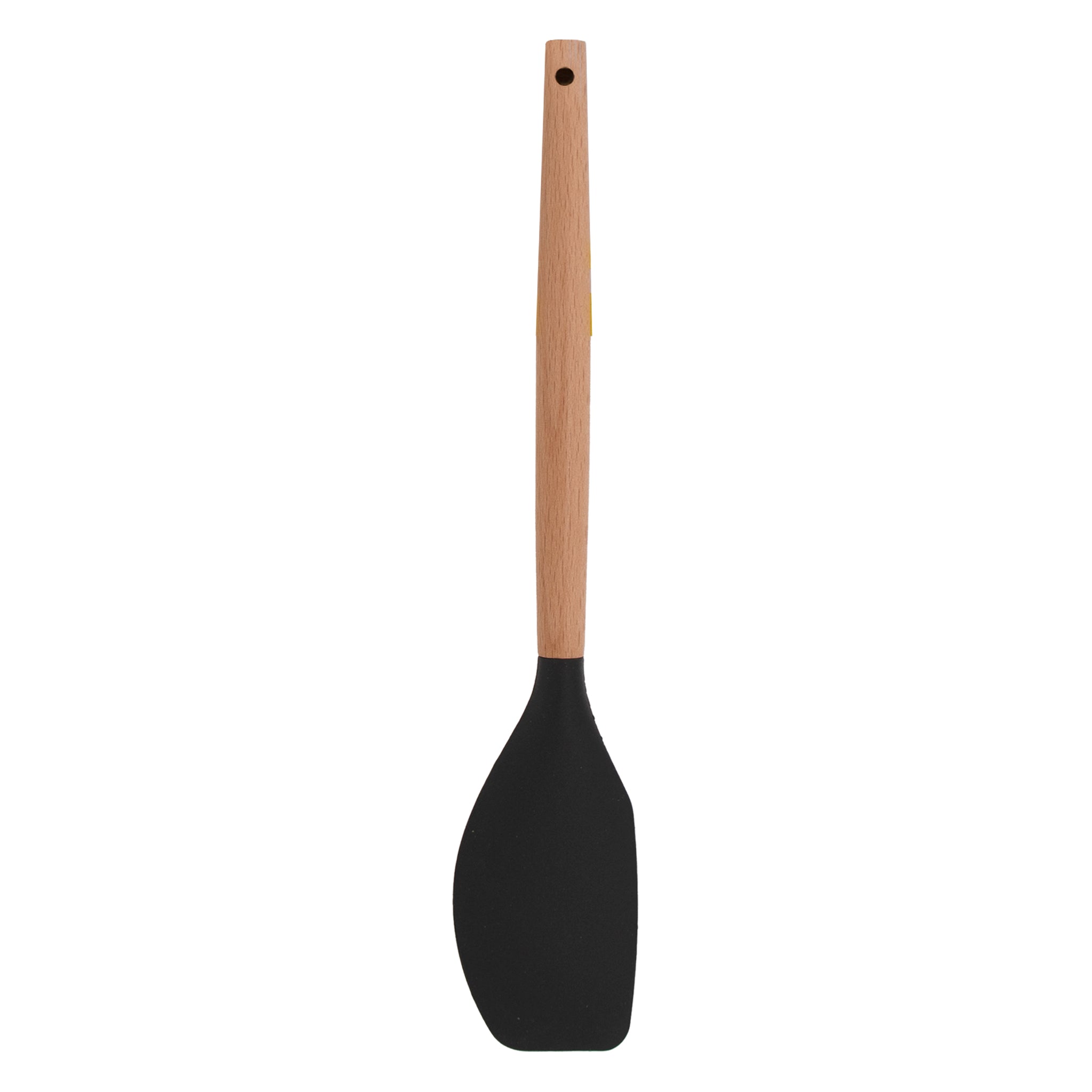 REGENT KITCHEN SPATULA BLACK SILICONE AND WOODEN HANDLE, 340MM