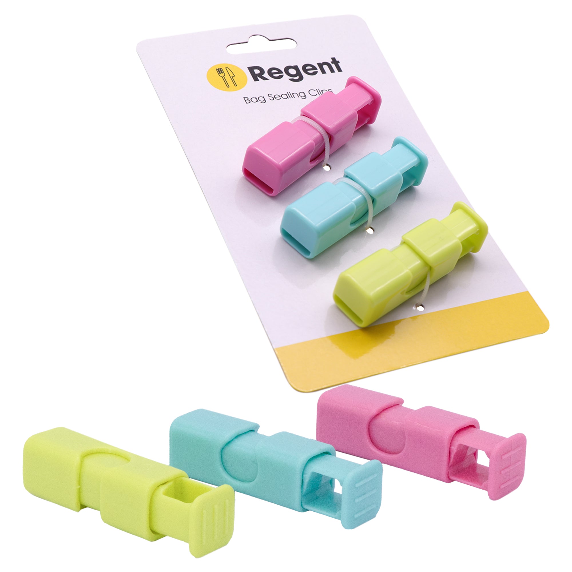 REGENT KITCHEN BAG SEALING CLIPS PLASTIC 3PK SET