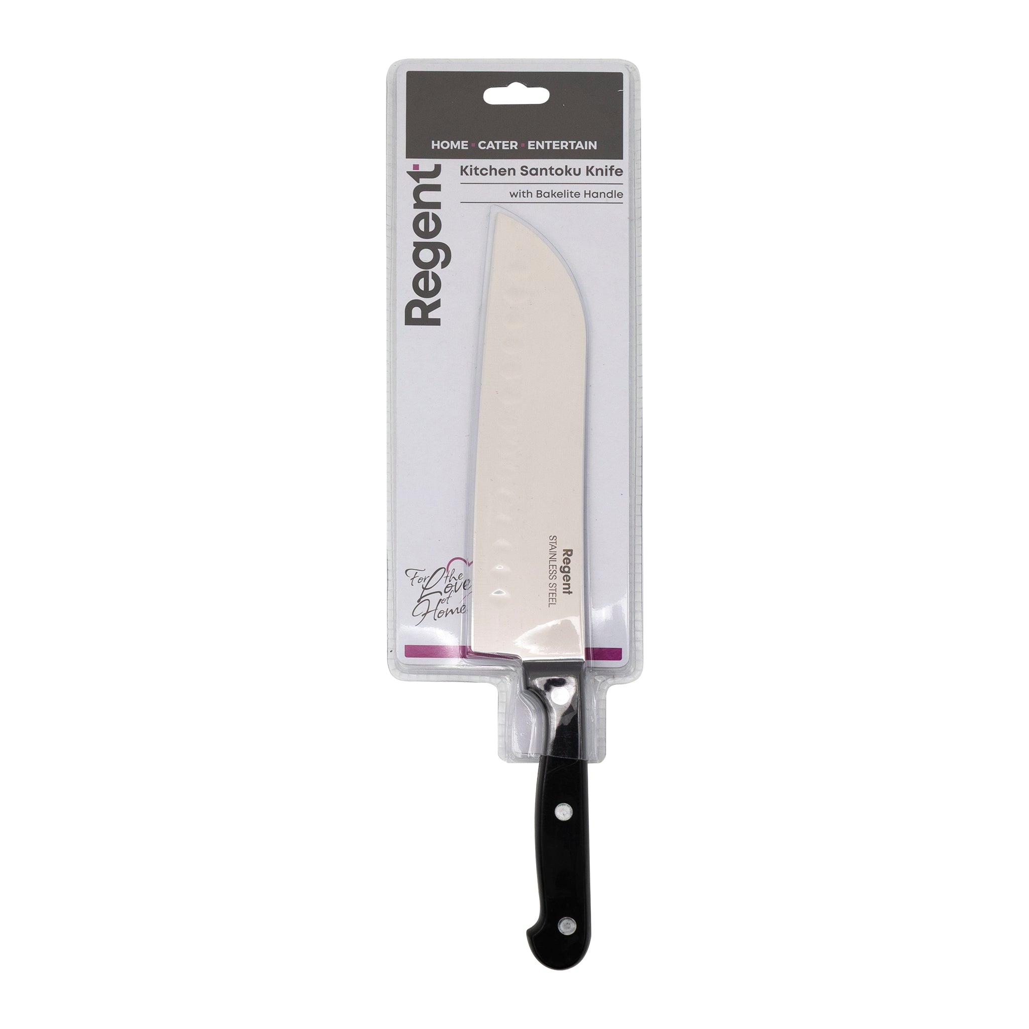 REGENT KITCHEN SANTOKU KNIFE WITH BAKELITE HANDLE AND 3 RIVETS, 290MM