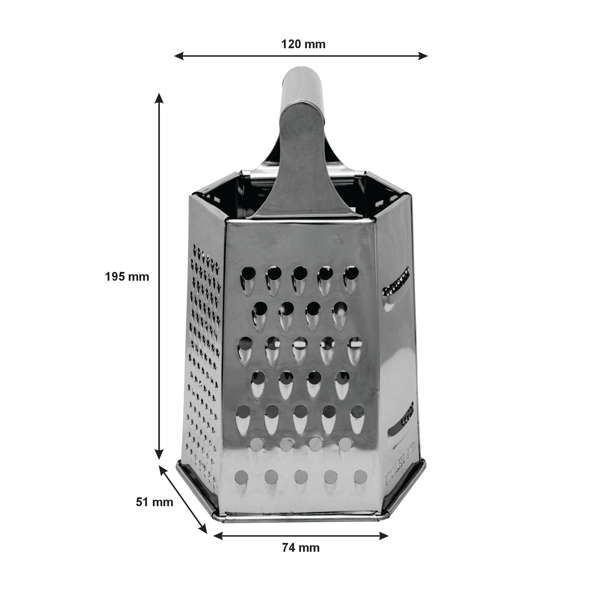 REGENT KITCHEN GRATER 6-SIDED STAINLESS STEEL, 195MM