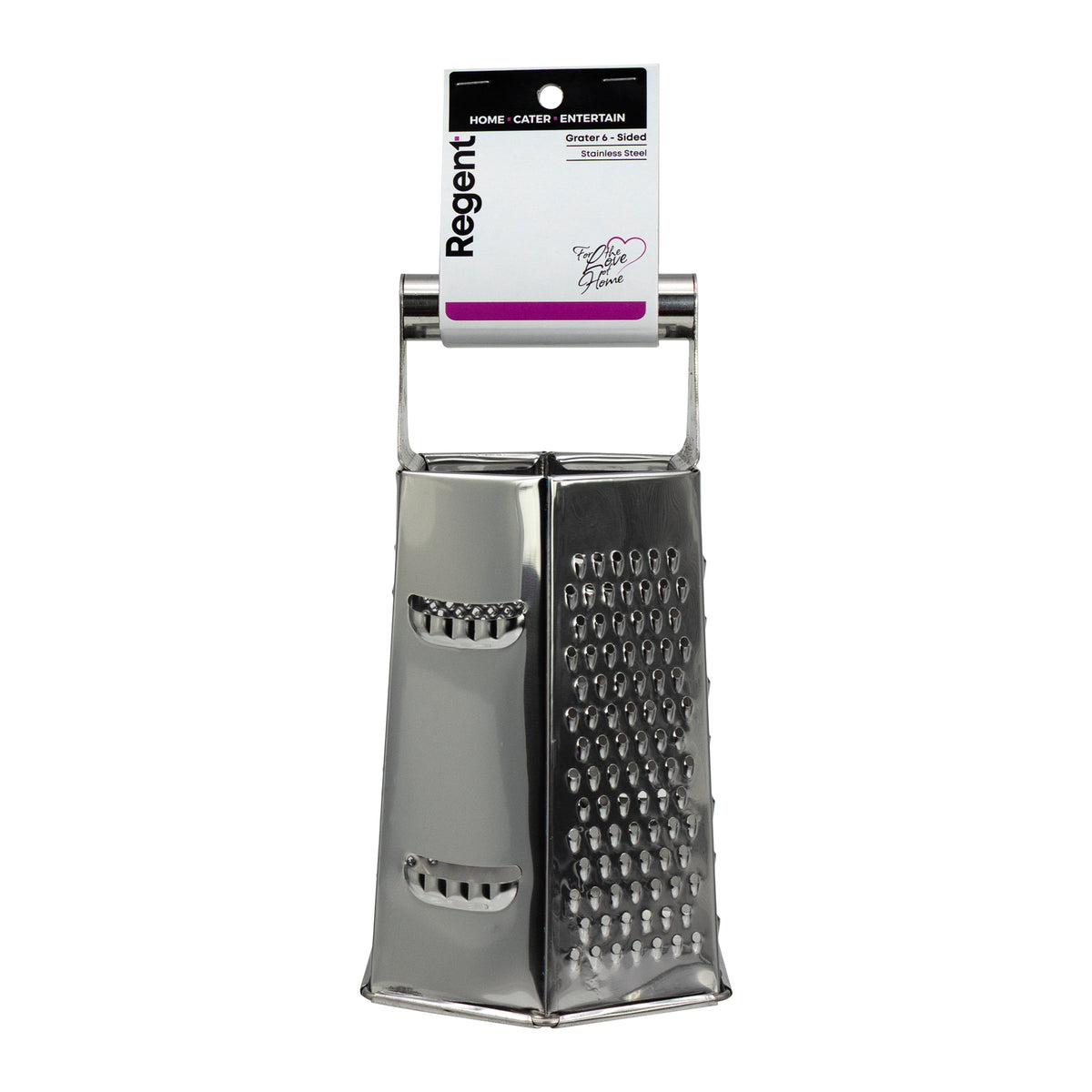 REGENT KITCHEN GRATER 6-SIDED STAINLESS STEEL, 195MM