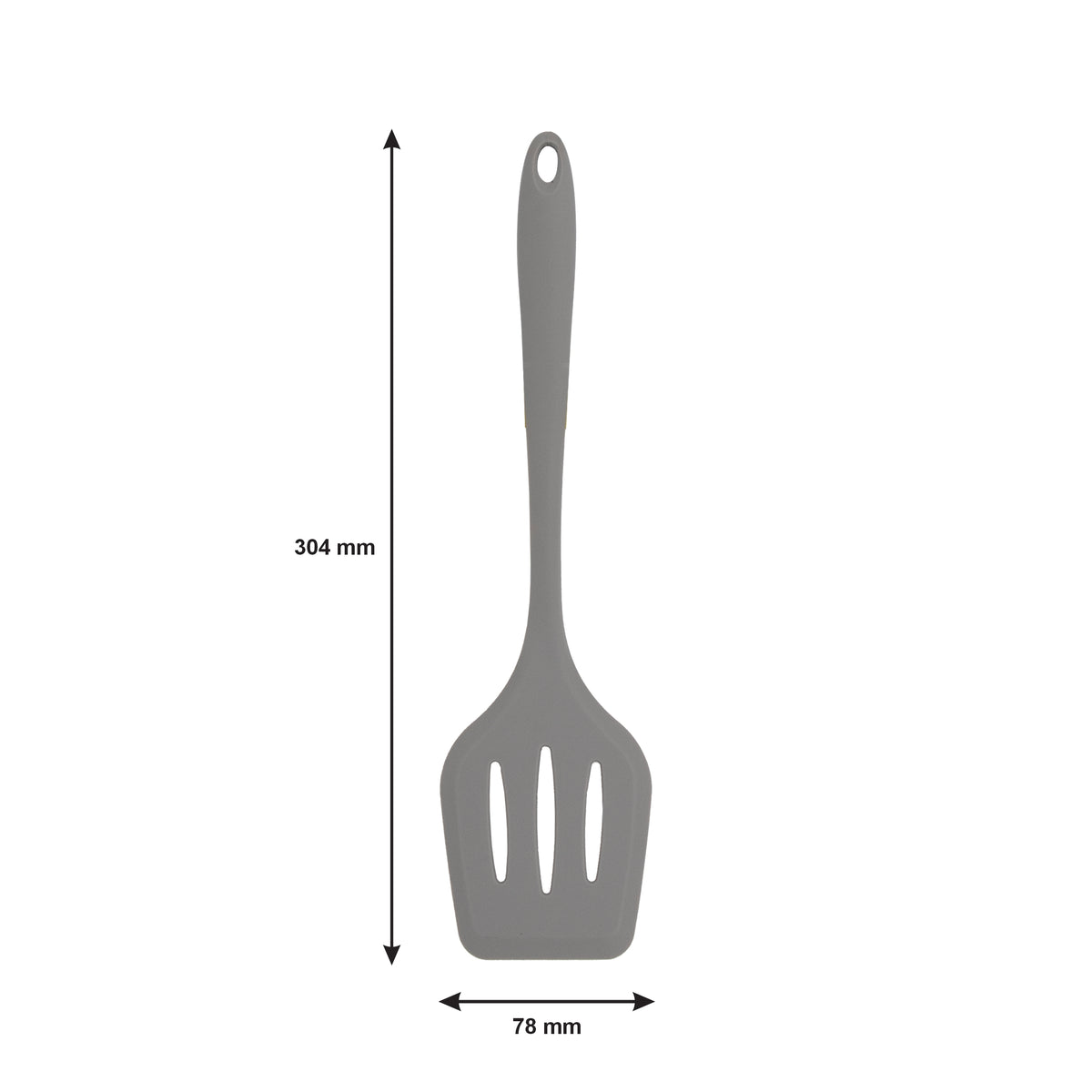 REGENT KITCHEN GREY SILICONE SLOTTED TURNER, 304MM