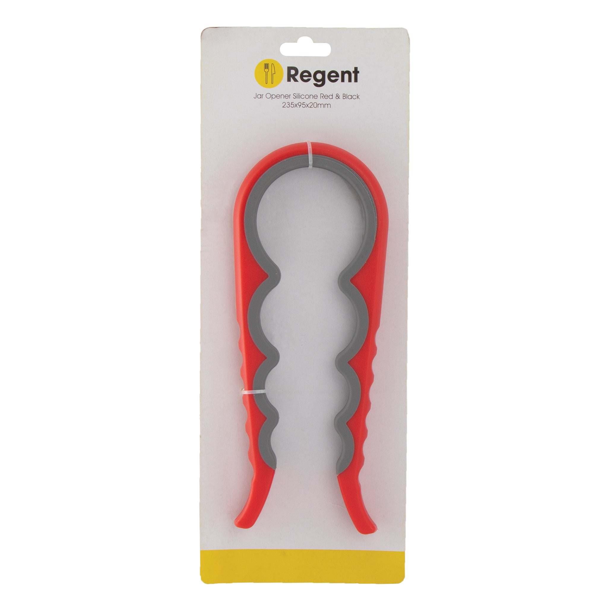 REGENT KITCHEN JAR OPENER PLASTIC & SILICONE RED & GREY, 220MM