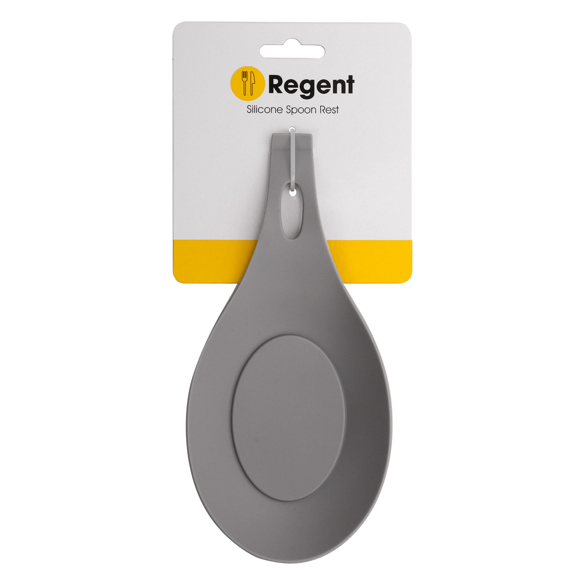 REGENT KITCHEN GREY SILICONE SPOON REST, 200MM