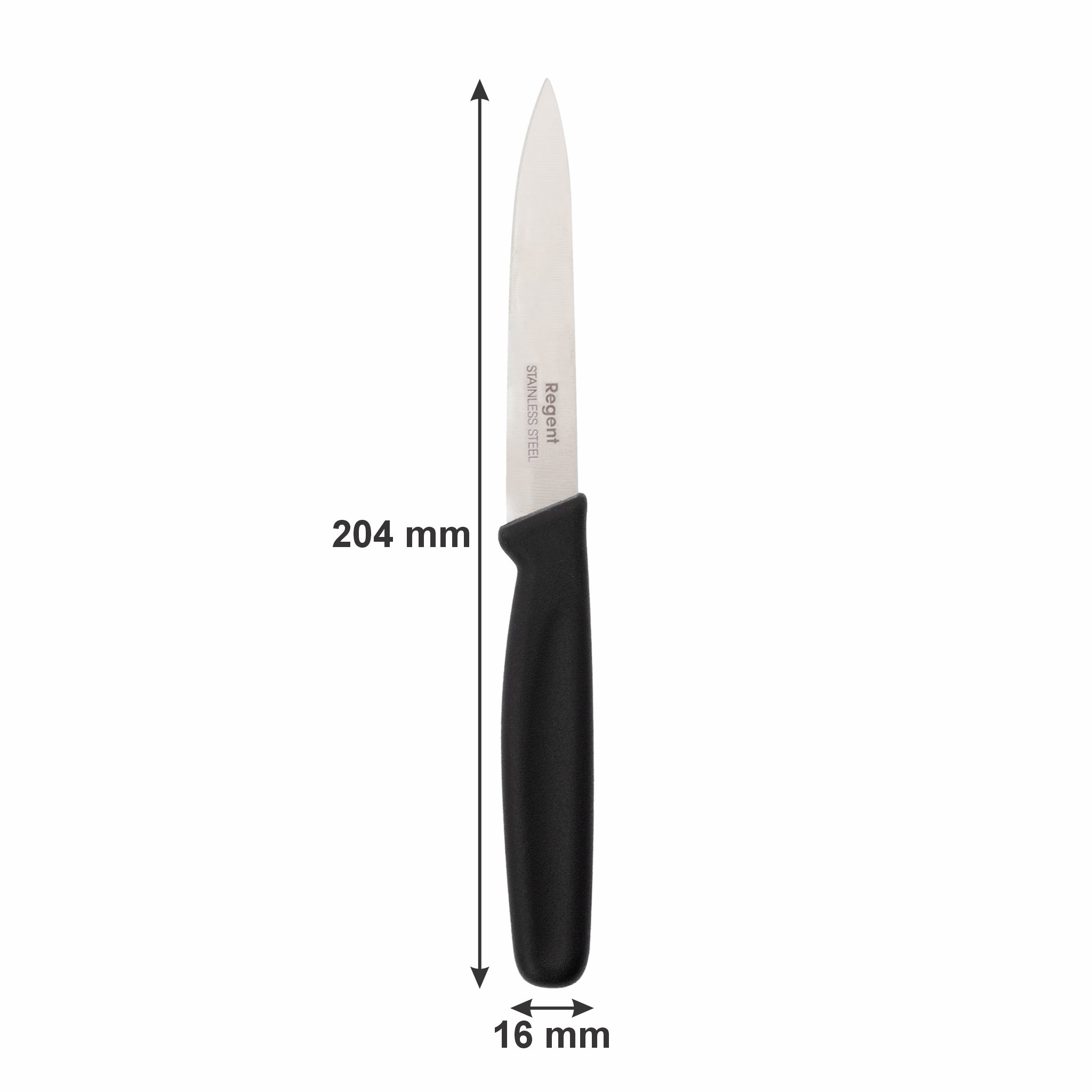 REGENT KITCHEN PARING KNIVES WITH BLACK HANDLES 3PCS SET, 207MM
