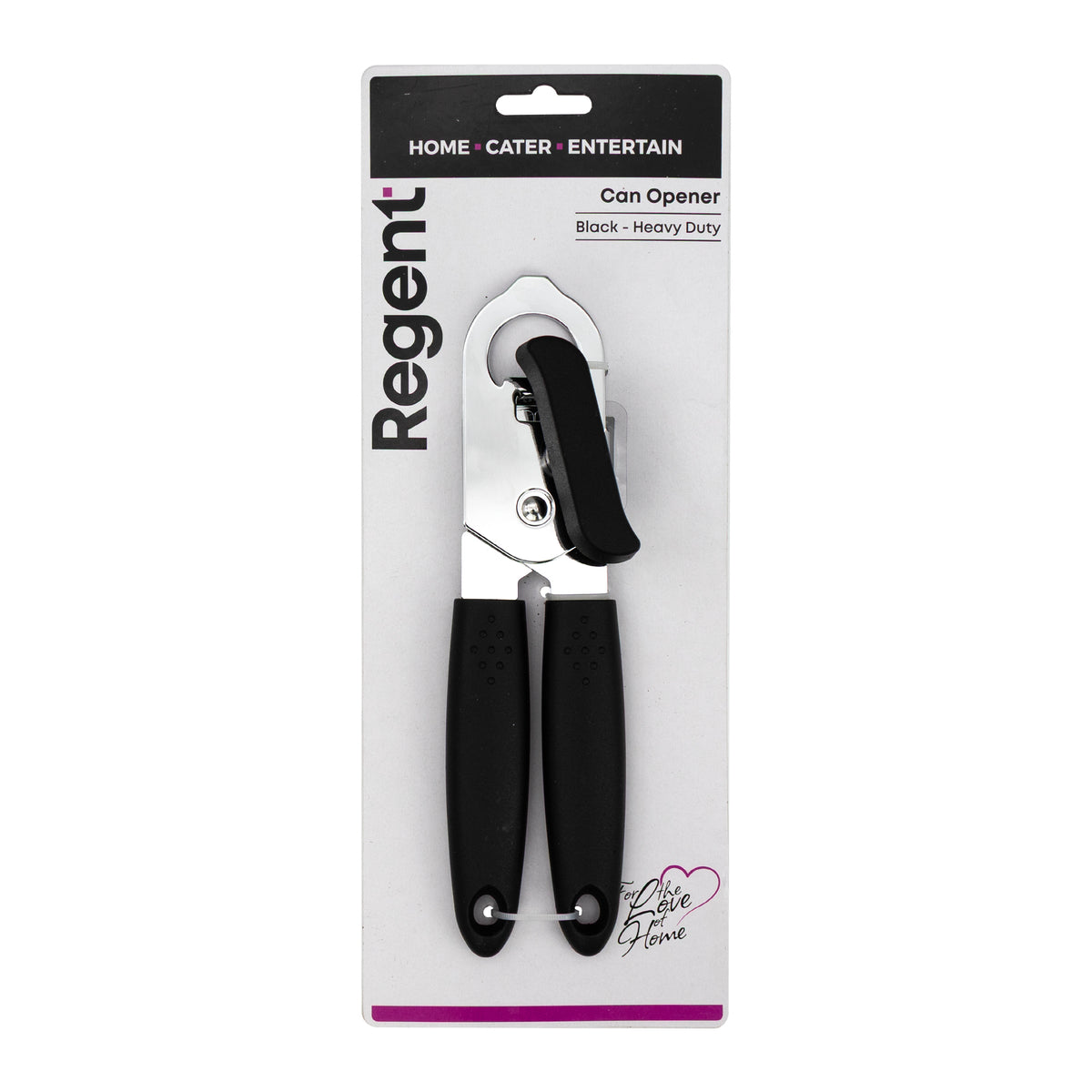 REGENT KITCHEN CAN OPENER BLACK HEAVY DUTY, 215MM