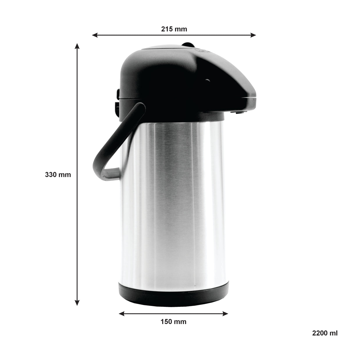 REGENT VACUUM AIRPOT DOUBLE WALL PUMP ACTION STAINLESS STEEL, 2.2L