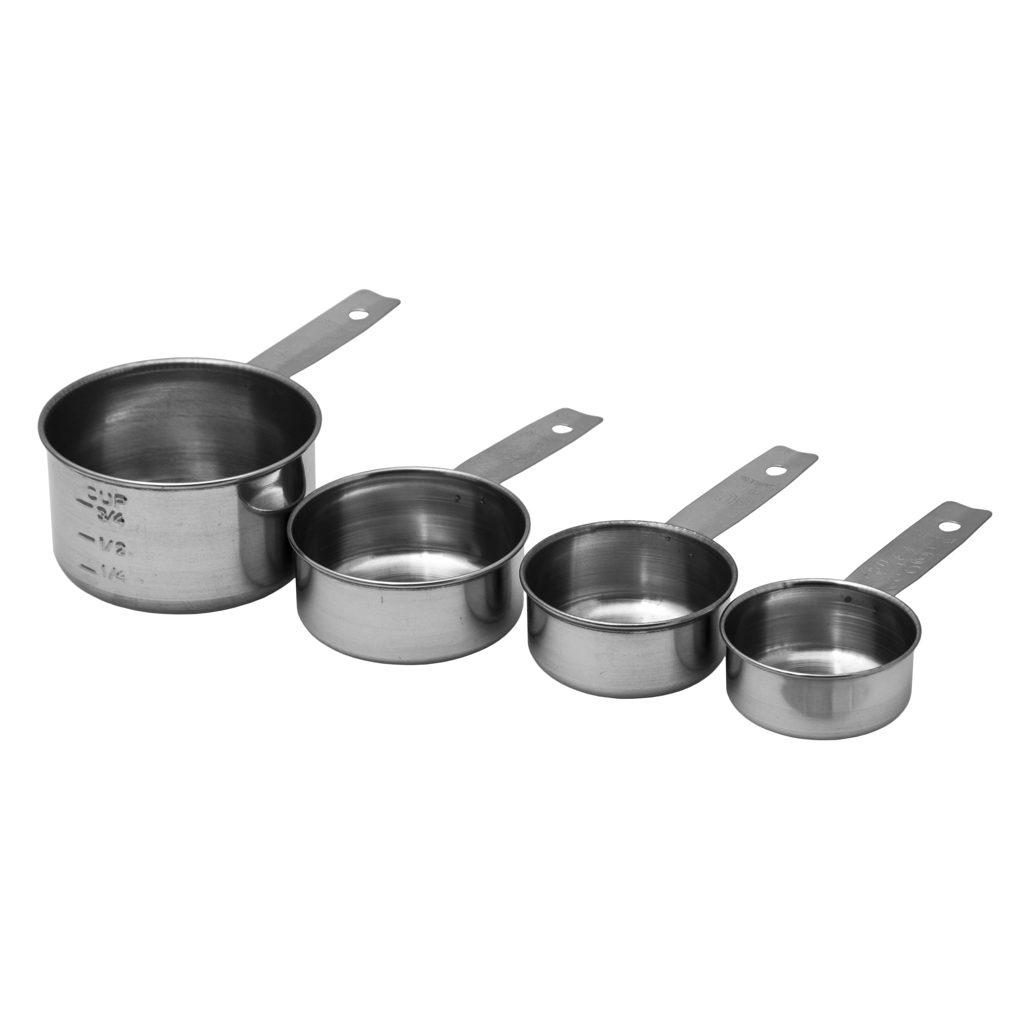 REGENT BAKEWARE DELUXE MEASURING CUP ST STEEL 4PC SET, 60/80/125/250ML