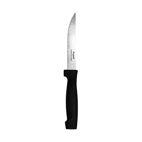 REGENT CUTLERY STEAK KNIFE WITH SHARP TIP WITH PP BLACK HANDLE, (215X25X12MM)