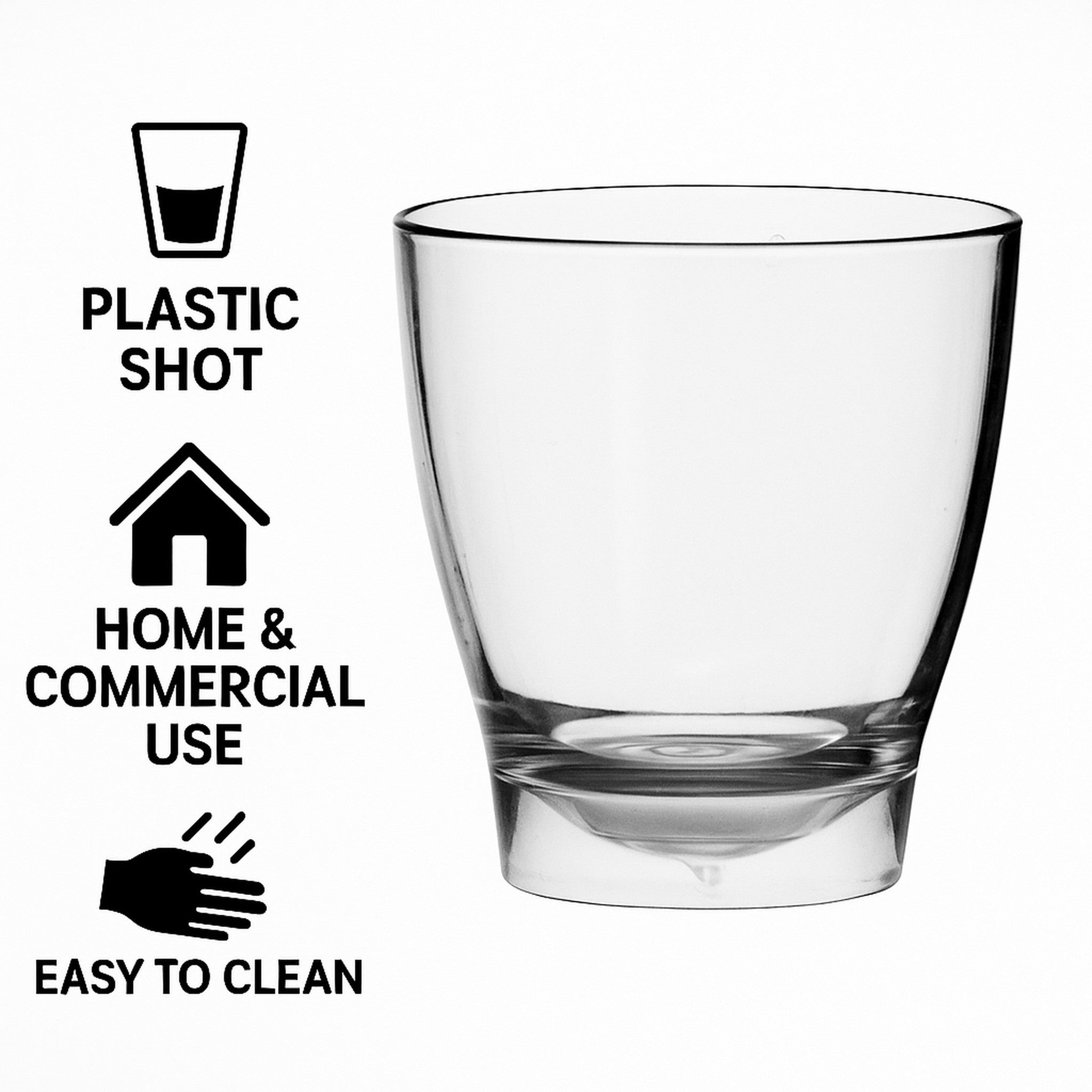 BAR BUTLER SINGLE CLEAR PLASTIC SHOT GLASS, 25ML/35MM DIA