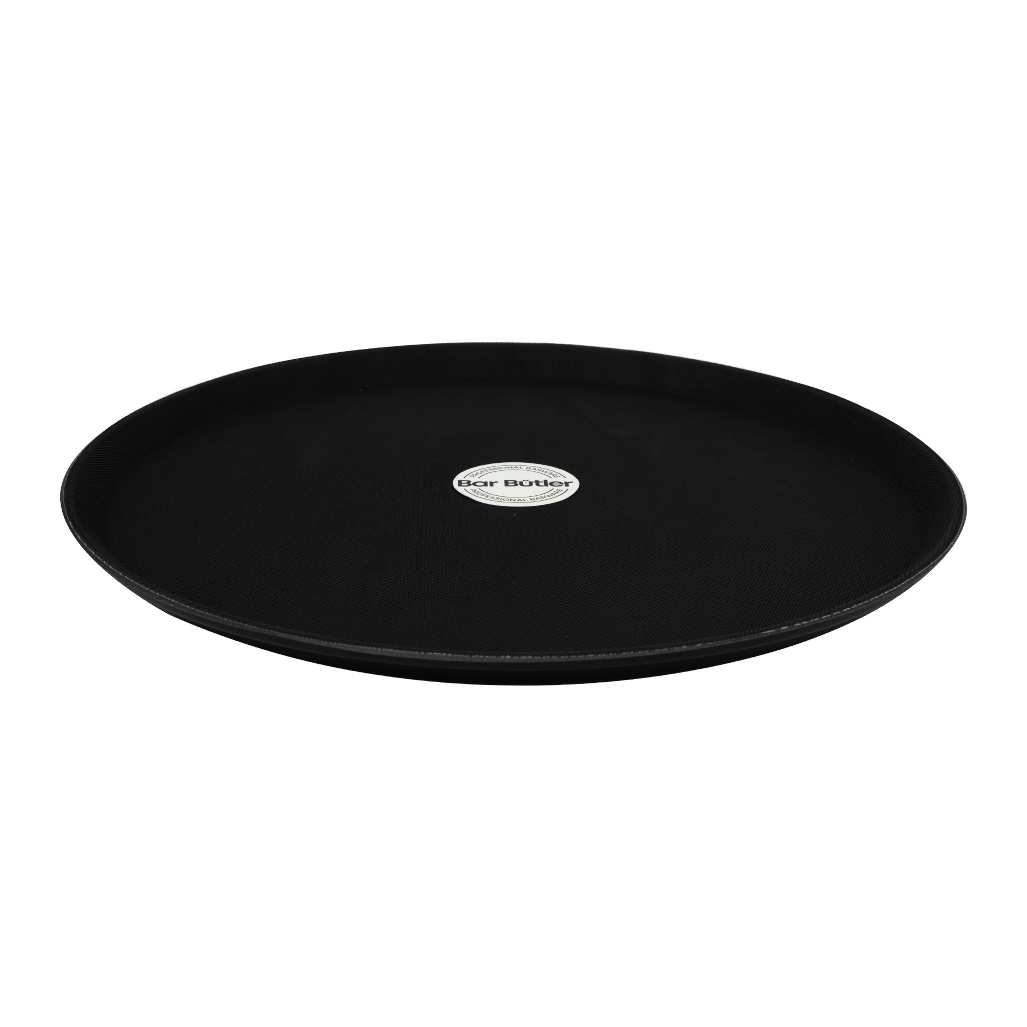BAR BUTLER BLACK NON-SLIP ROUND TRAY, 405MM DIA
