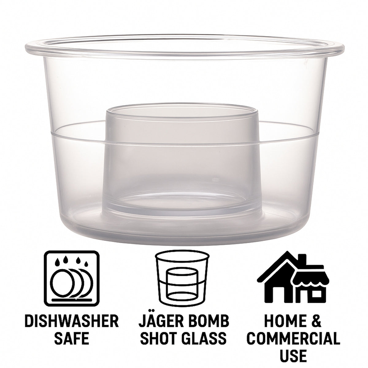 BAR BUTLER JAGER BOMB PLASTIC SHOT GLASSES 25ML/145ML, 6 PACK