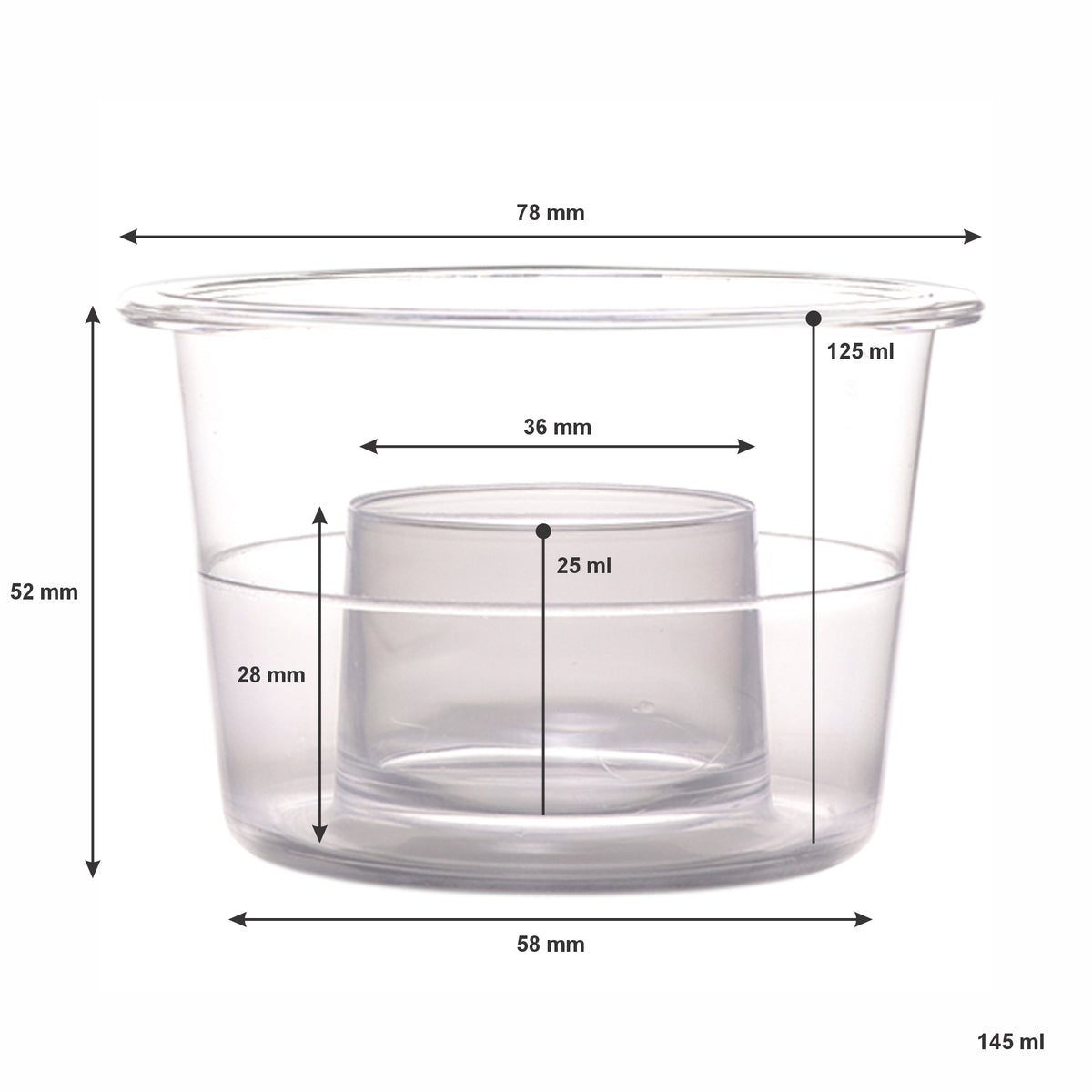 BAR BUTLER JAGER BOMB PLASTIC SHOT GLASSES 25ML/145ML, 6 PACK