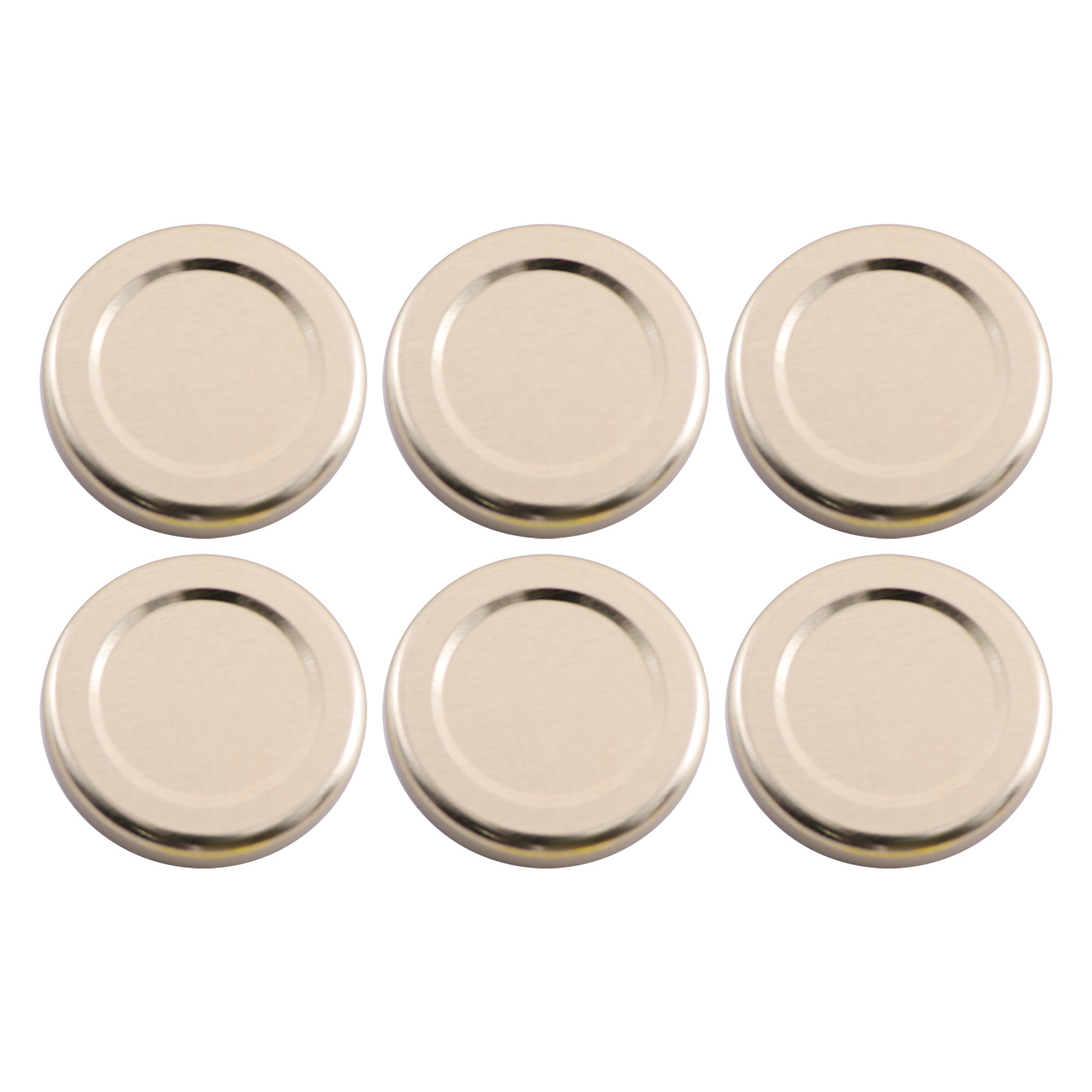 REGENT JAR LIDS GOLD 6PK, 43MM DIA