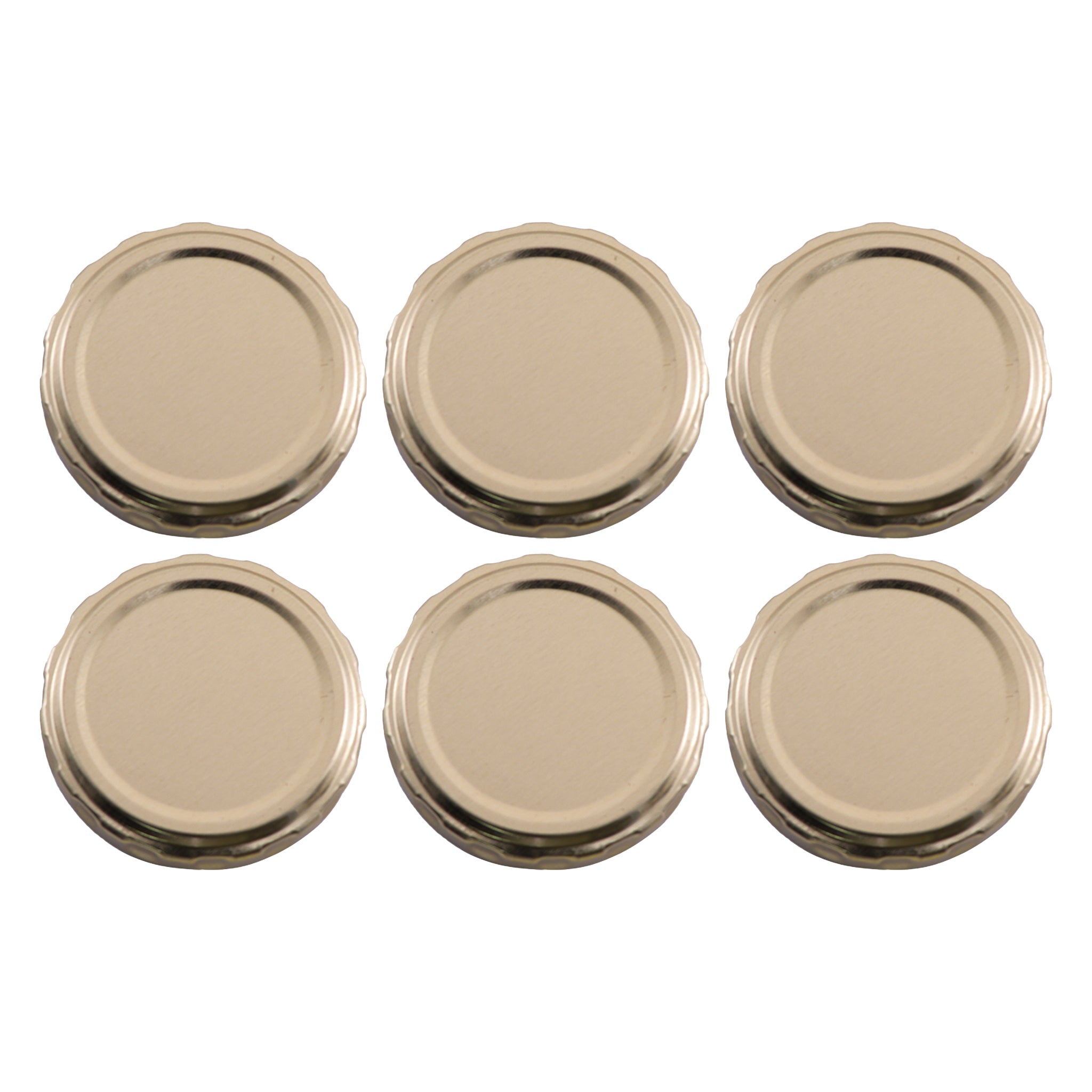 REGENT JAR LIDS GOLD 6PK, 53MM DIA