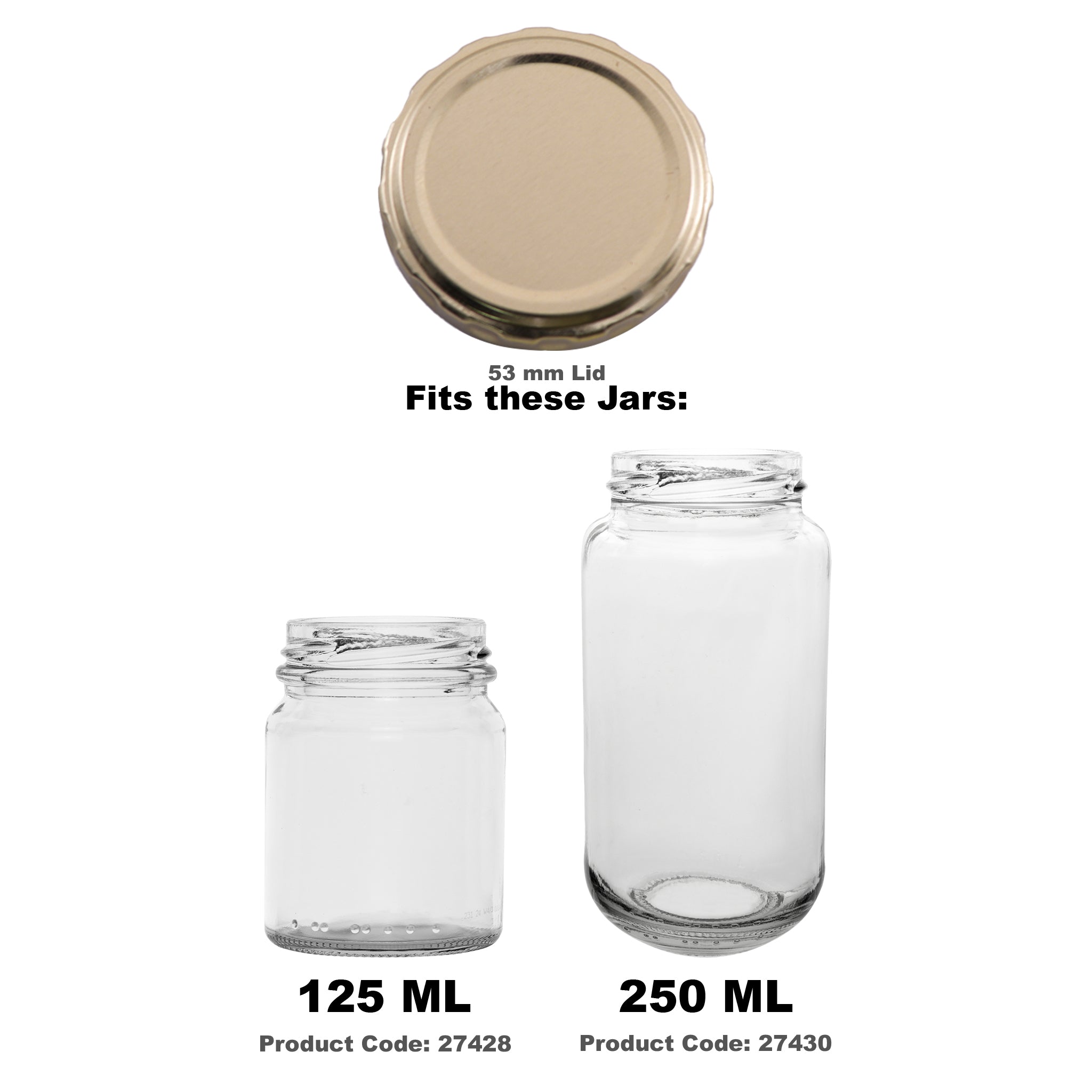 REGENT JAR LIDS GOLD 6PK, 53MM DIA