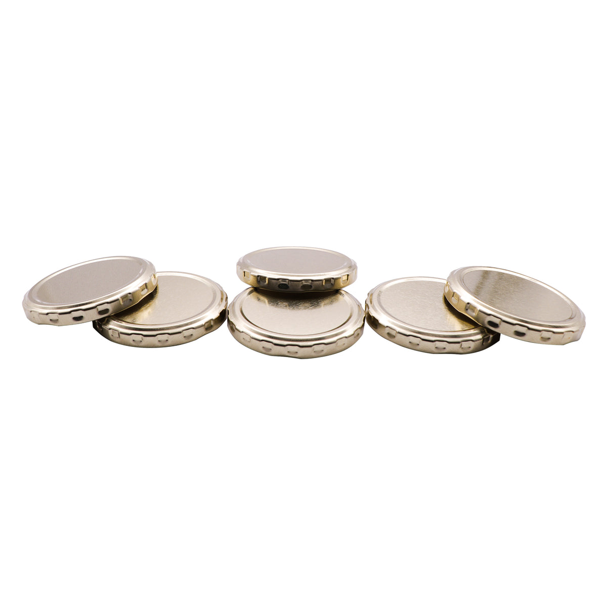 REGENT JAR LIDS GOLD 6PK, 70MM DIA