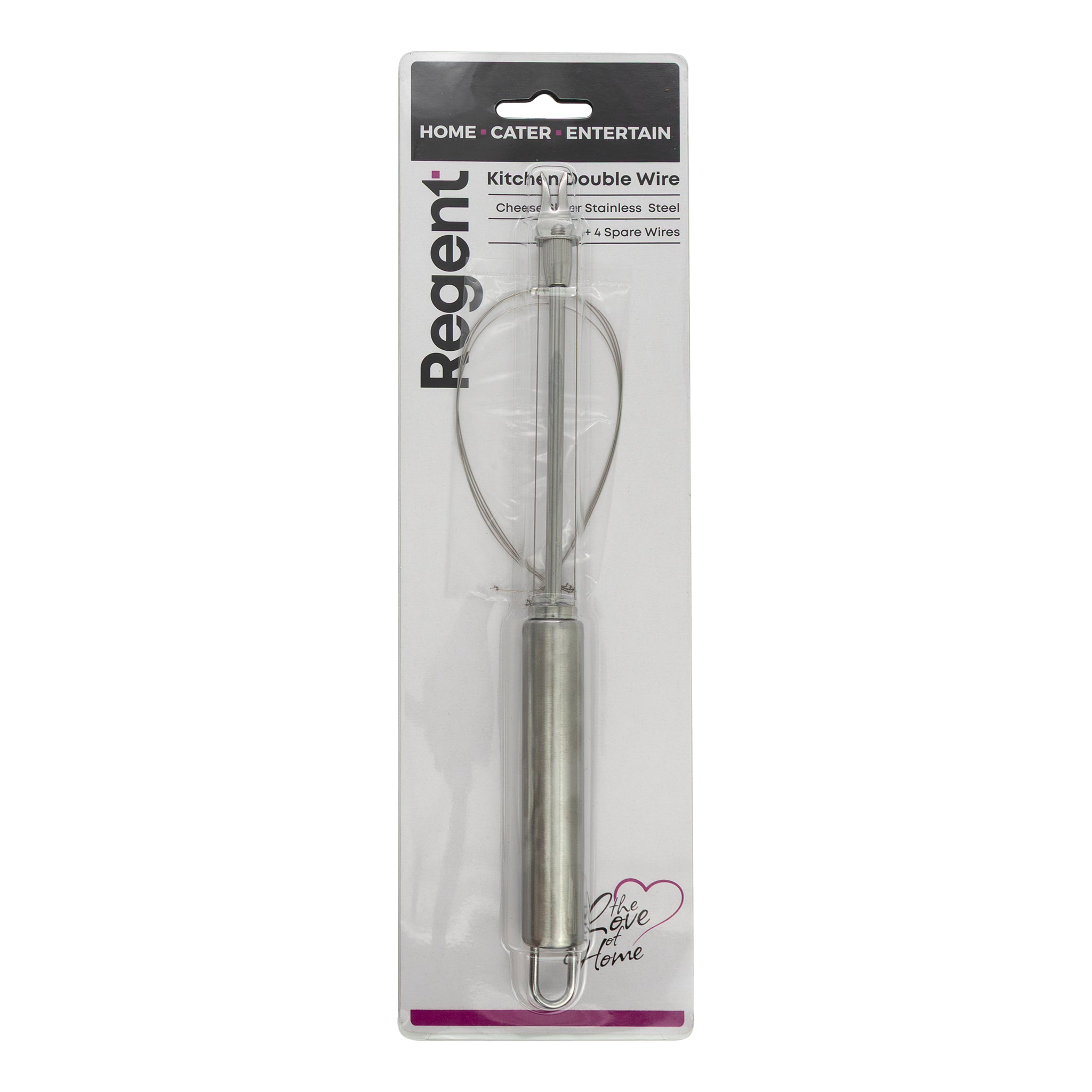 REGENT KITCHEN DOUBLE WIRE CHEESE SLICER ST STEEL + 4 SPARE WIRES, 267MM